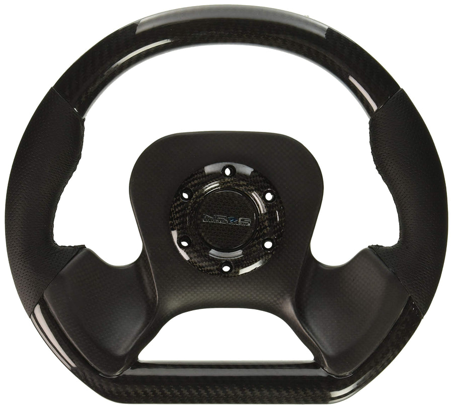 NRG Innovations Carbon Fiber NRG-ST-X10CF Steering Wheel with Leather Accent 320mm CF Center Plate two tone carbon