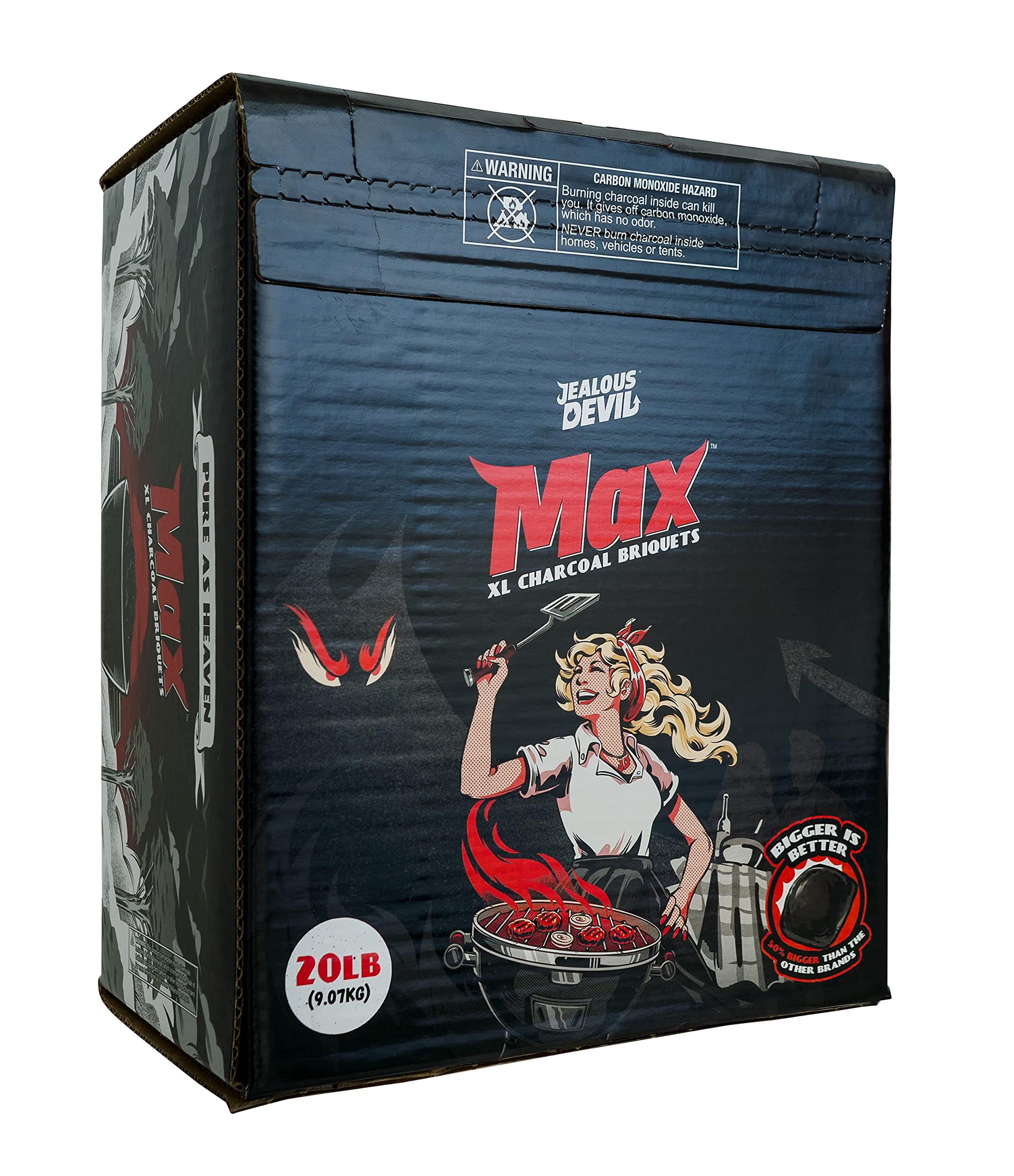 Max XL Jealous Devil All Natural Hardwood Charcoal Pillow Briquets, 20lb Box