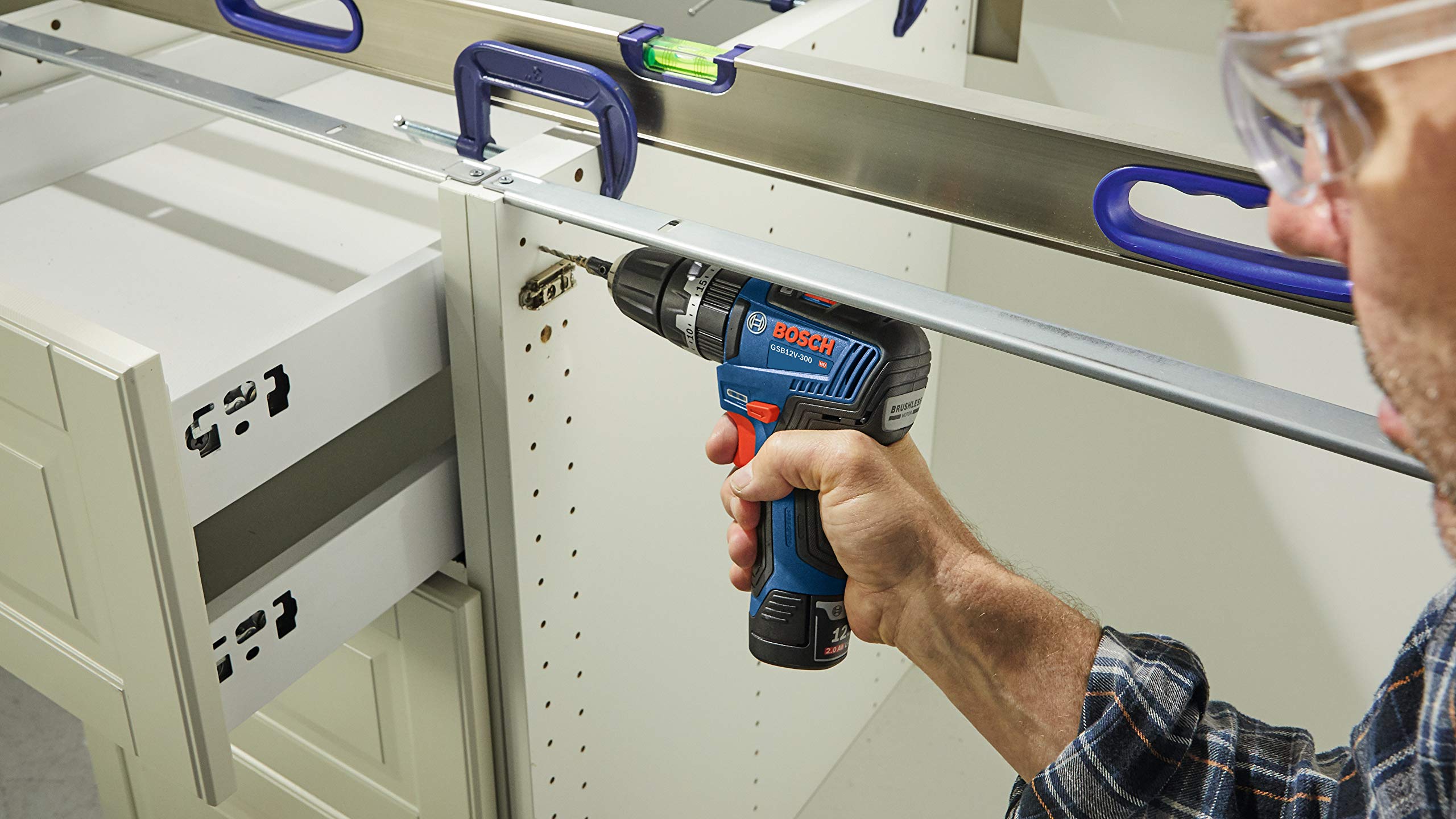 12V Max Bosch GSB12V-300B22 Brushless 3/8 In. Hammer Drill/Driver Kit with (2) 2.0 Ah Batteries