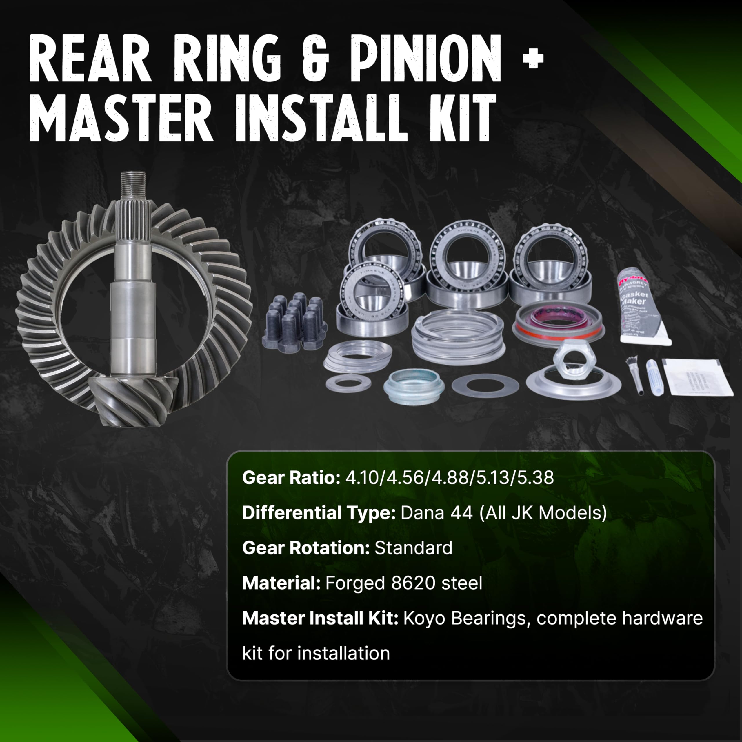 Gear Revolution Fits JK Non-Rubicon 4.10 Package 2007-18 (D44-D30)