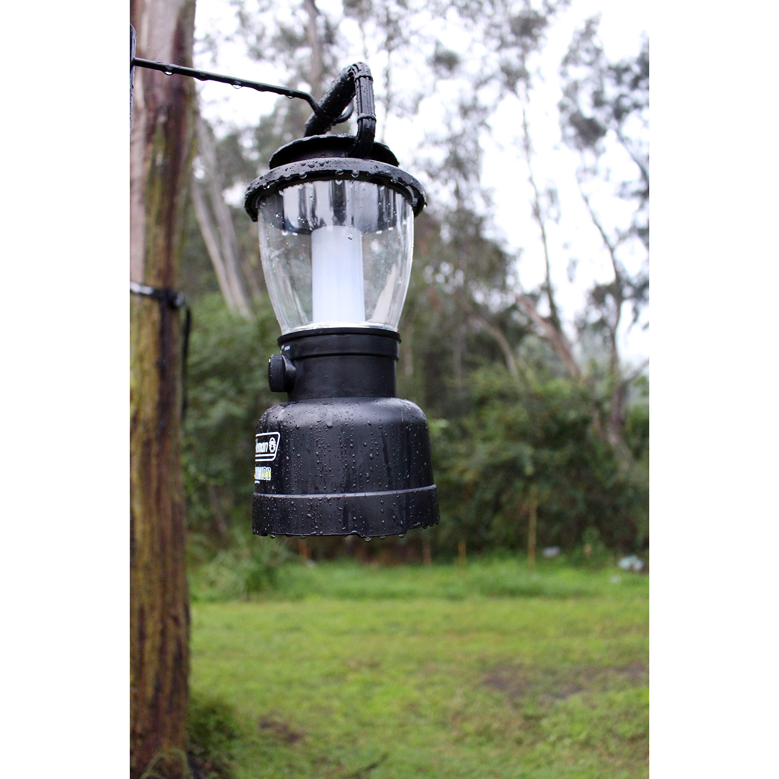 Rugged Coleman Rechargeable 400 Lumens LED Lantern, Impact & Water-Resistant Lantern with USB Charging Port, Lifetime LEDs Never Need Replacing