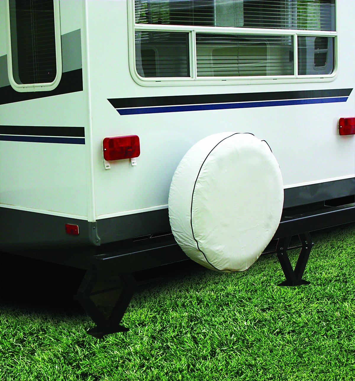 Vinyl Camco 45346 Spare Tire Cover (27 inches, White)
