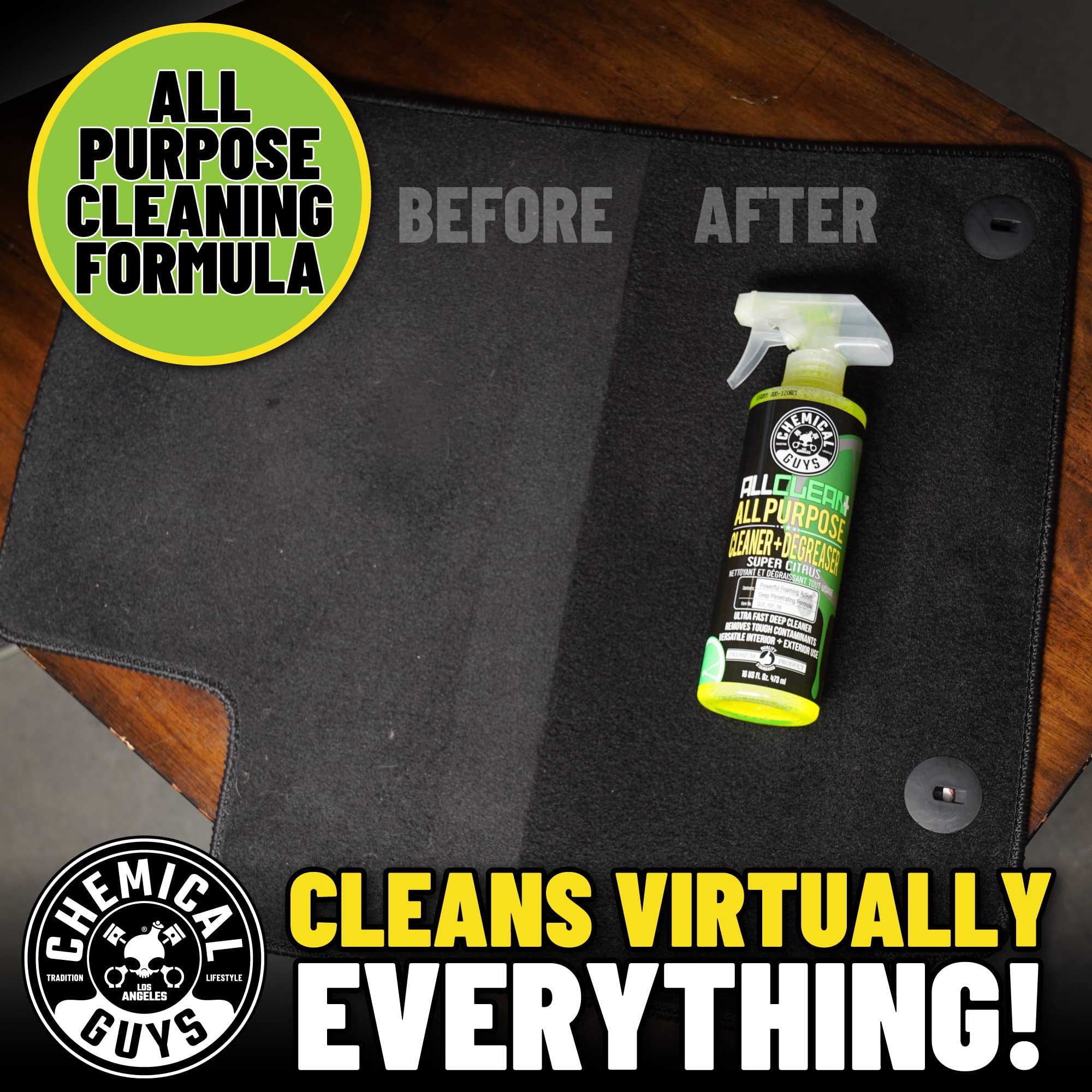 Chemical Guys All Clean+ CLD_101_16 Citrus Based All Purpose Super Cleaner, Safe for Cars, Trucks, SUVs, Motorcycles, RVs & More, 16 fl oz, Citrus Scent