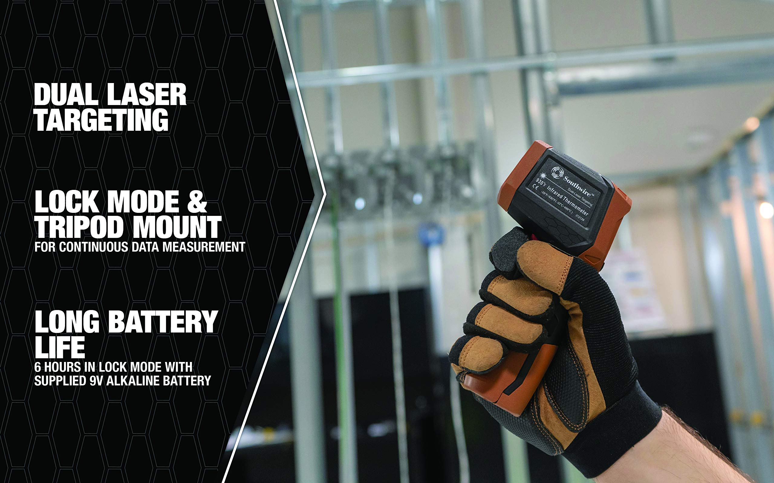 Infrared Thermometer Southwire 31212S Dual Laser Targeting 930◦F