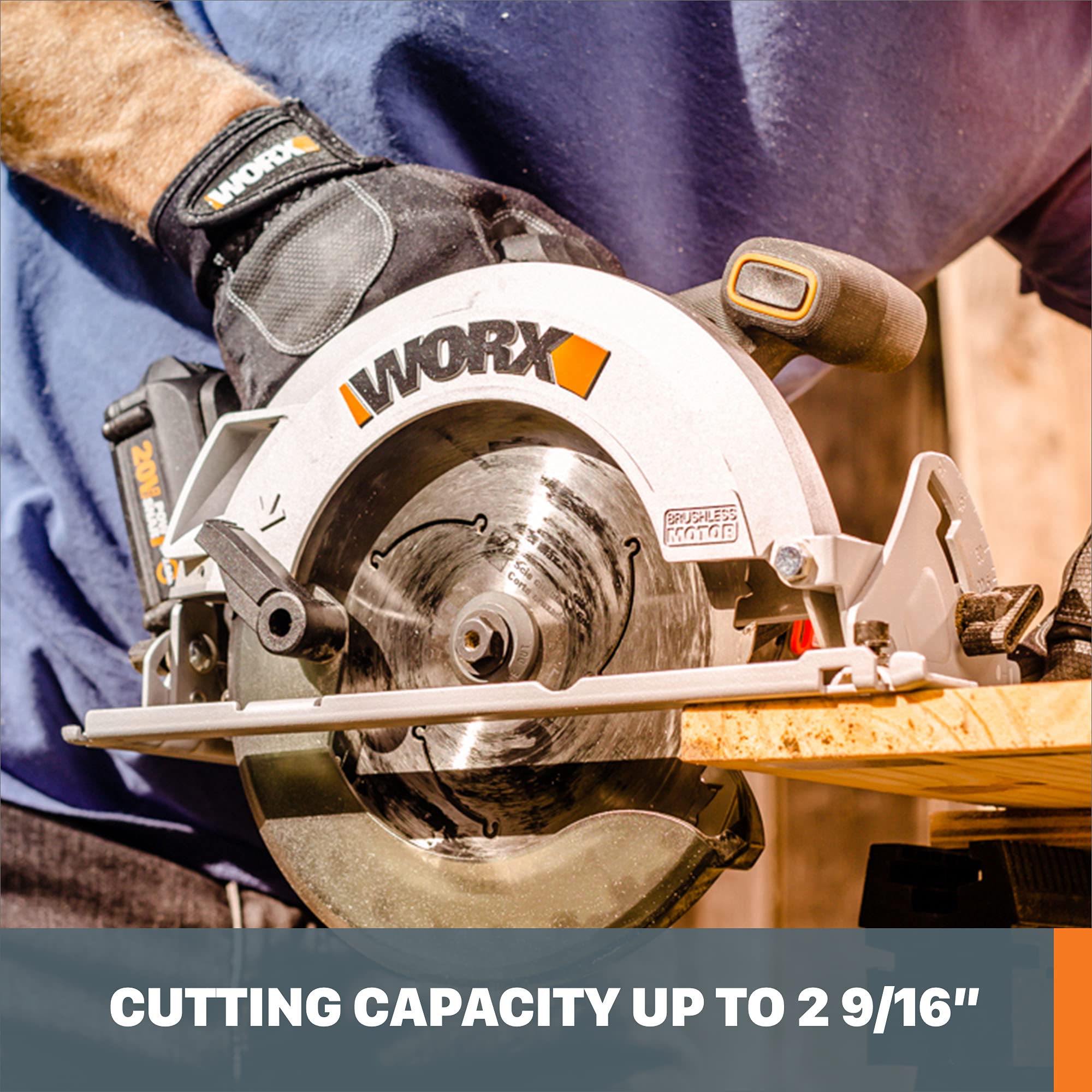 Worx WX520L.9 Nitro 20V Power Share 7.25" Cordless Circular Saw with Brushless Motor (Tool Only)