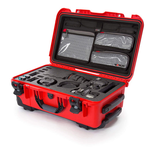 Waterproof Nanuk 935 Hard Case with Lid Organizer and Foam Insert for Canon, Nikon - 2 DSLR Body and Lens/Lenses - Red (935-DSLR9)
