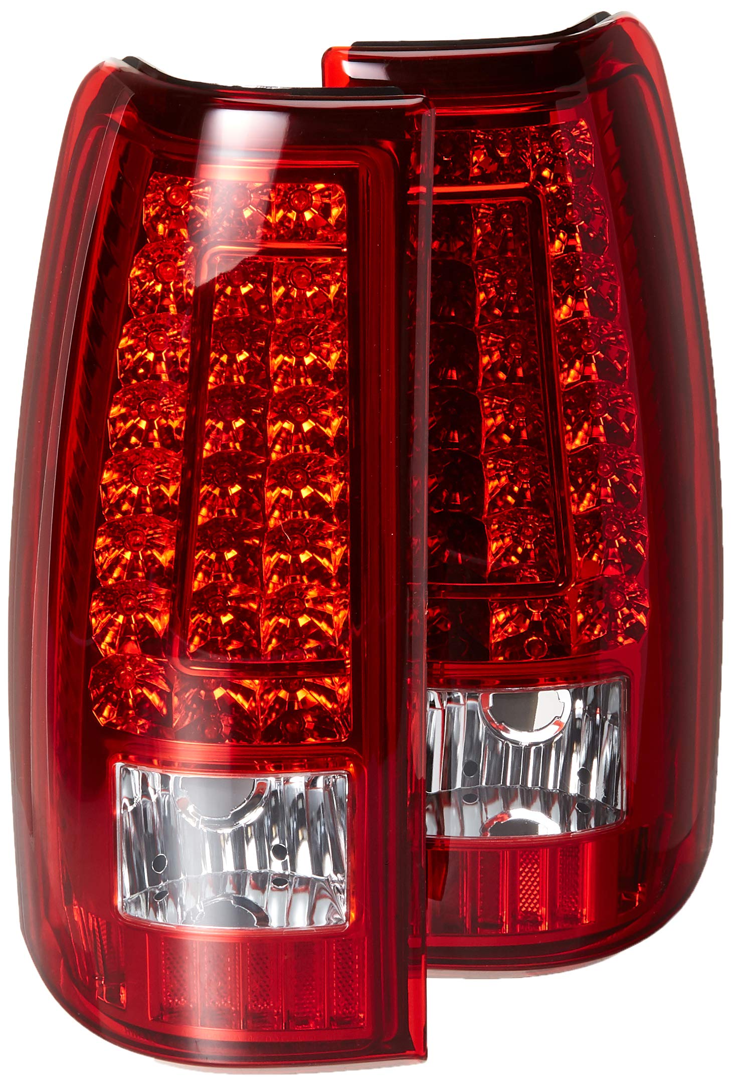 Tail Light Xtune ALT-ON-CS03-G2-LED-RC (Chevy Silverado 1500-2500-3500 03-06 (Does Not Fit Stepside) - C-Shape LED s - Red Clear)