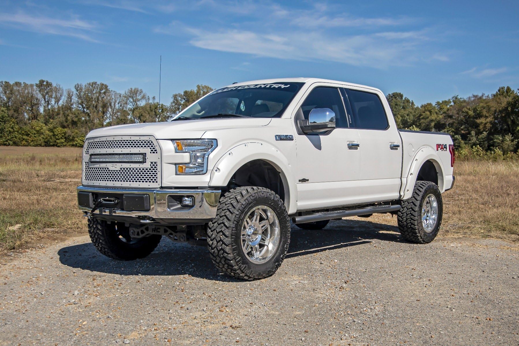 Rough Country Nerf Steps Oval for Ford F-150/Lightning/F-250/F-350/Raptor (2015-2026) Crew Cab - OEM Style Rails with Built-in Side Steps