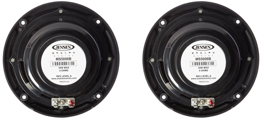 5.25" Jensen MS5006BR Black Dual Cone Waterproof Speakers