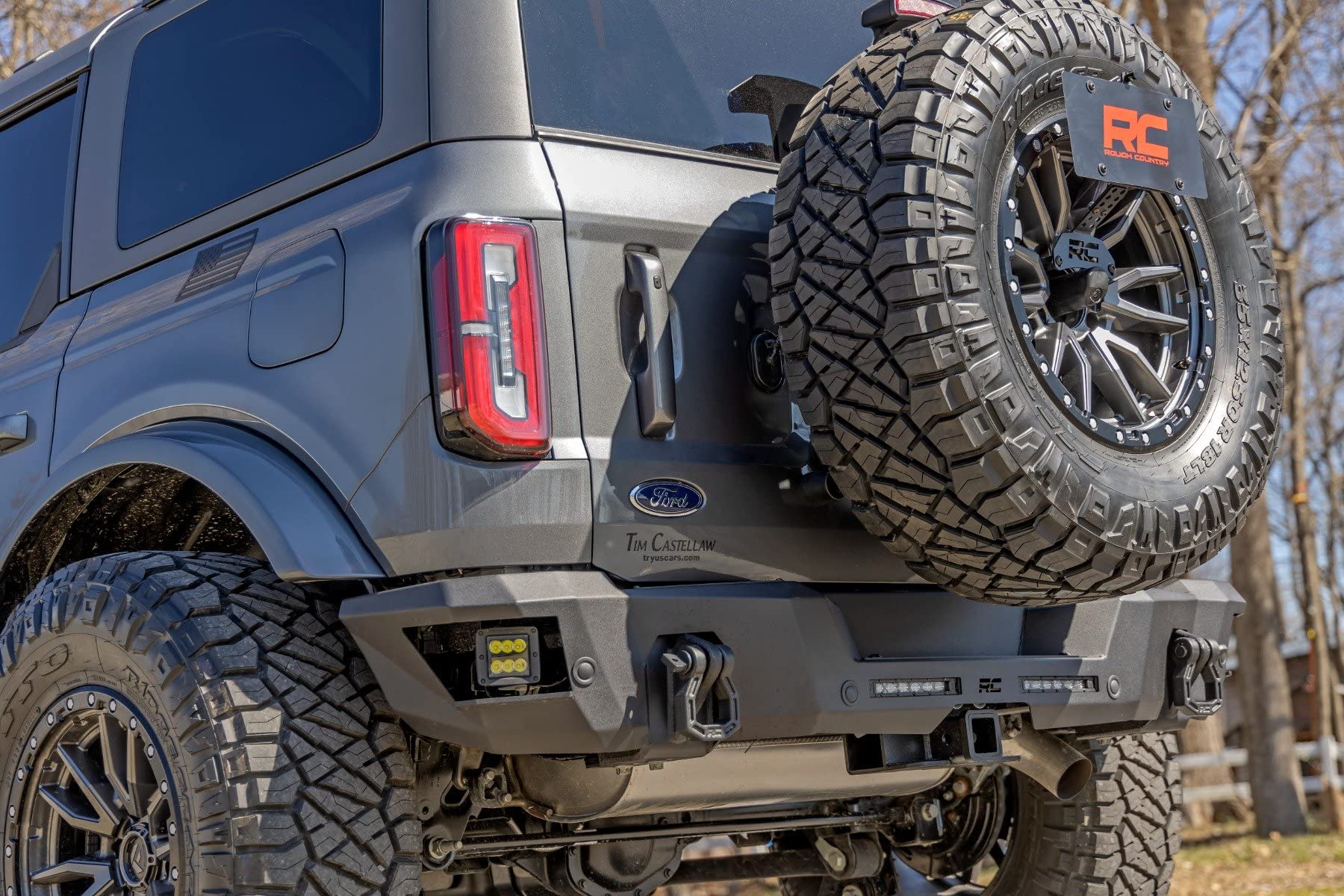 Rough Country Heavy Duty Rear LED Bumper for 21-24 Ford Bronco | Spot - 51092