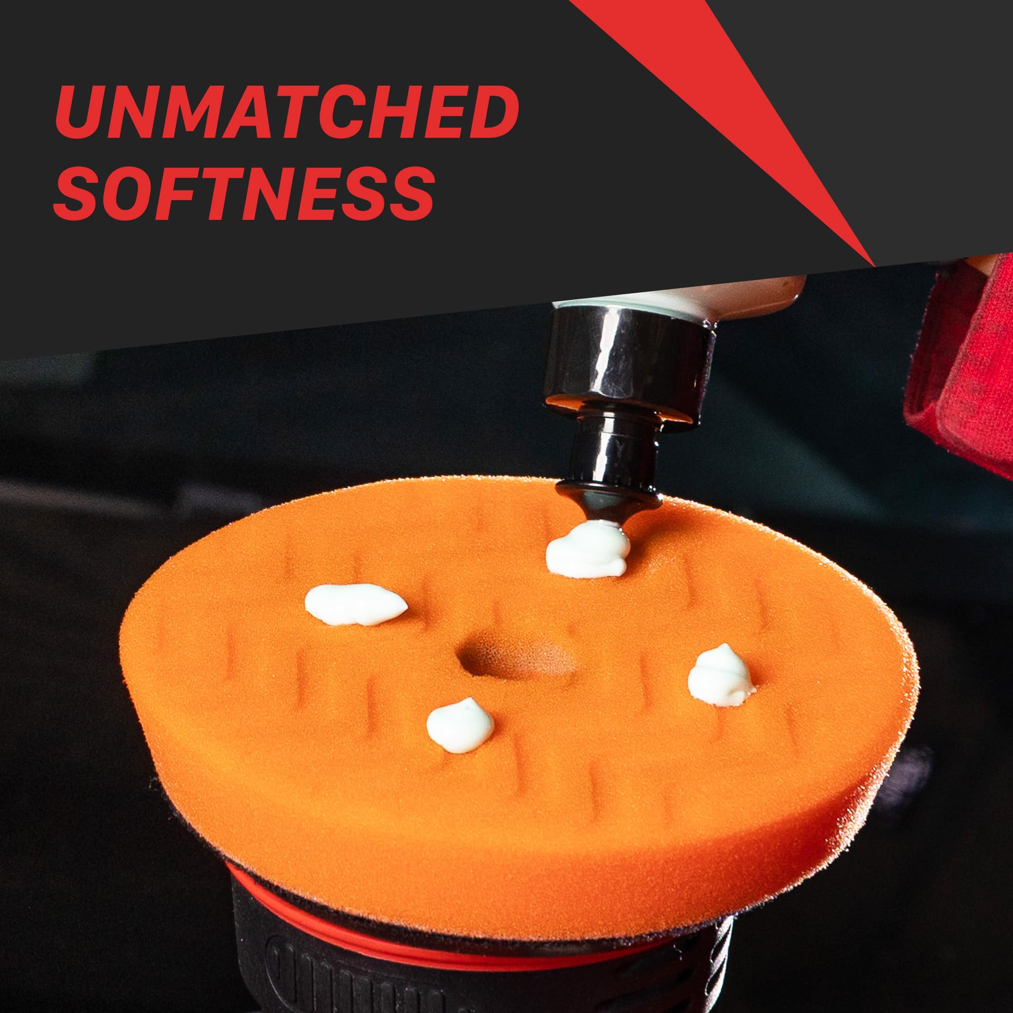 5” Maxshine Universal Orange AIO Foam Cutting Pad | All-in-One Polishing Pad with Hook & Loop Backing | for Cutting, Polishing & Finishing | Compatible with Dual Action & Rotary Polishers
