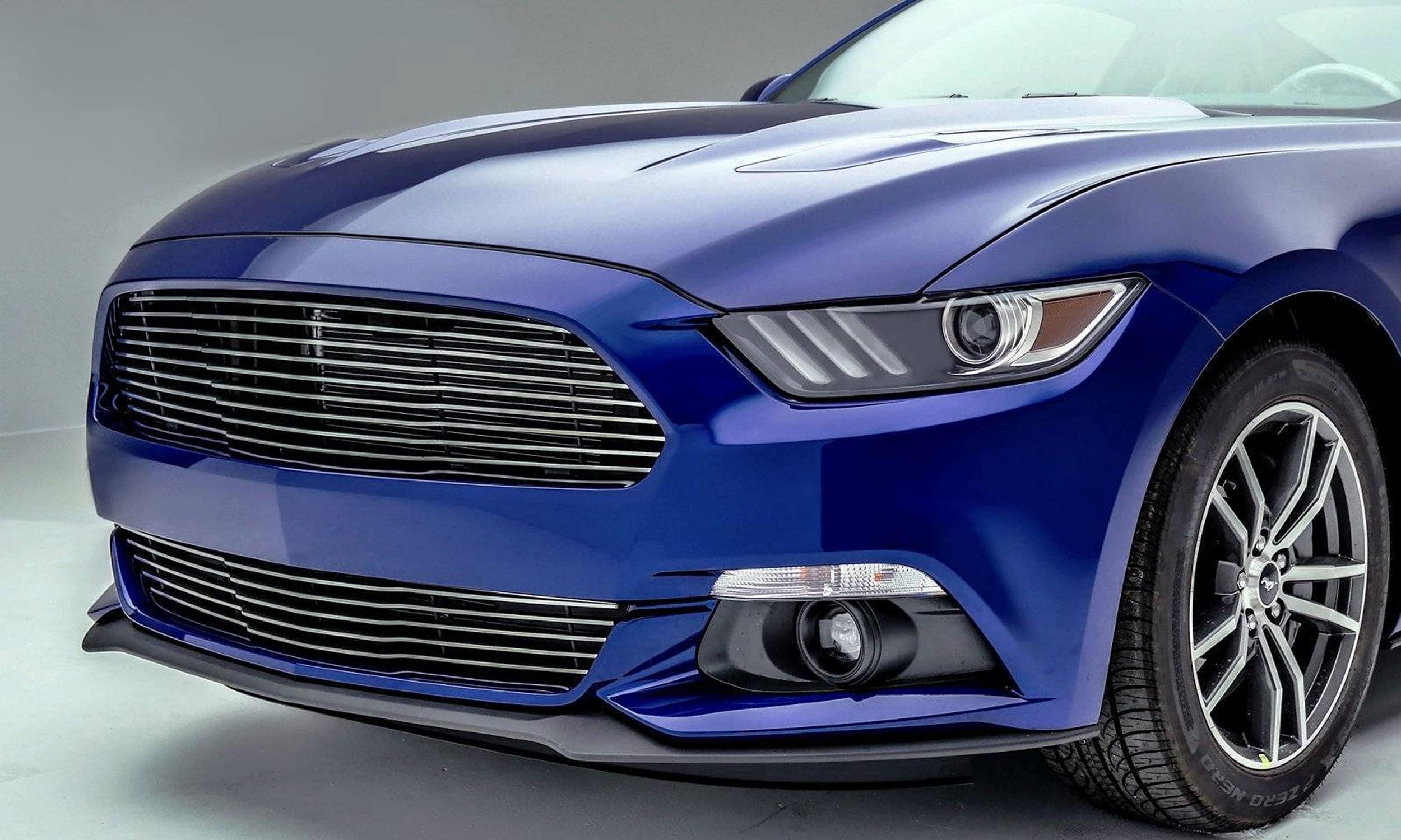 2015-2017 Mustang GT T-Rex Grilles Laser Billet Grille, Polished, 1 Pc, Replacement - PN #6215300
