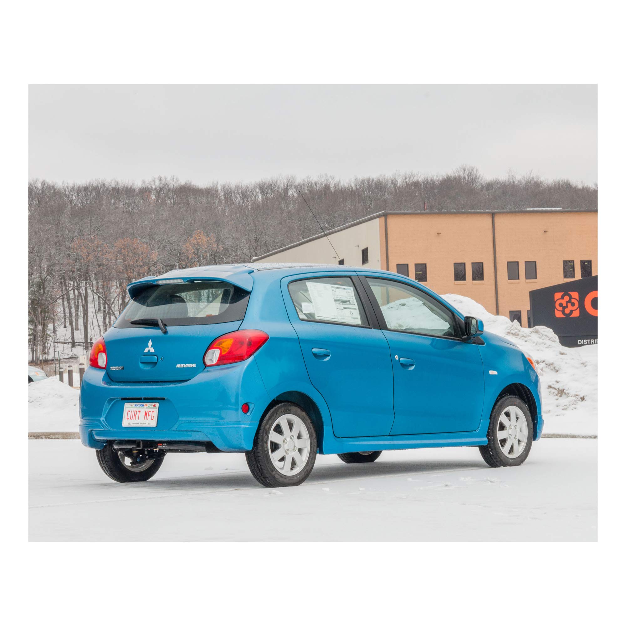 CURT Class 1 Trailer Hitch with Ball Mount, 1-1/4-In Receiver, Fits Mitsubishi Mirage Select