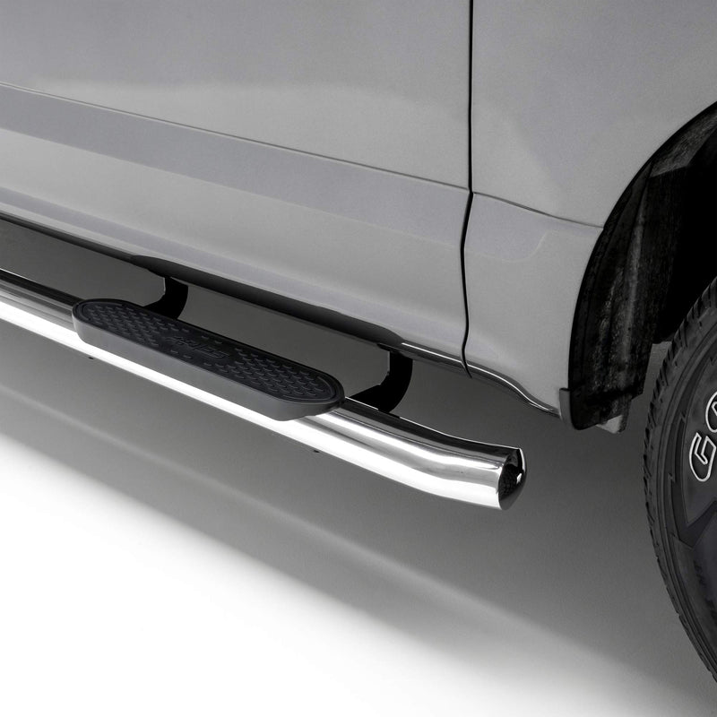 4-Inch Oval ARIES Polished Stainless Steel Nerf Bars, Select Chevrolet Silverado, GMC Sierra 1500 Extended Cab