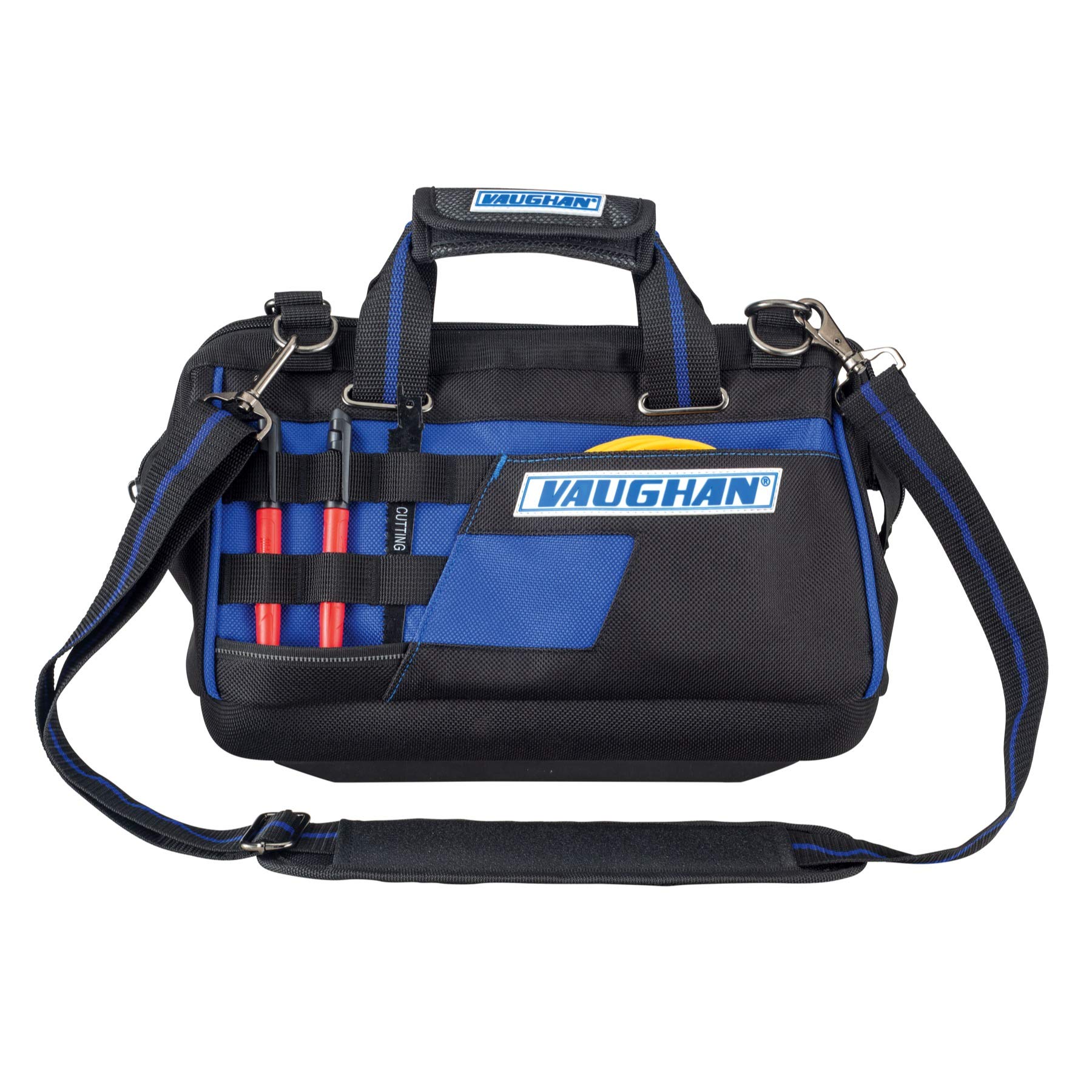 Vaughan 9 Pocket 13 in. Wide Mouth Tool Bag 8 Tool Loops 1200D - 240156,Blue