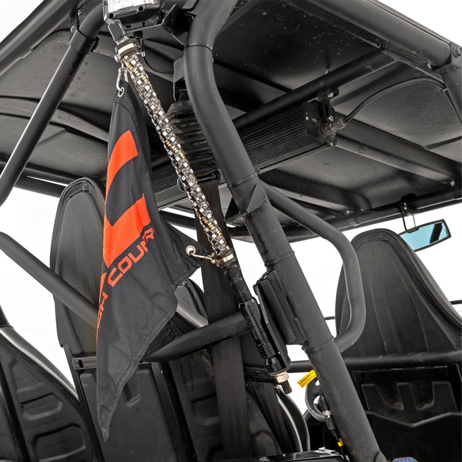 Dual LED Rough Country Whip Mounting Brackets for Kawasaki Teryx 4WD (2014-2024)