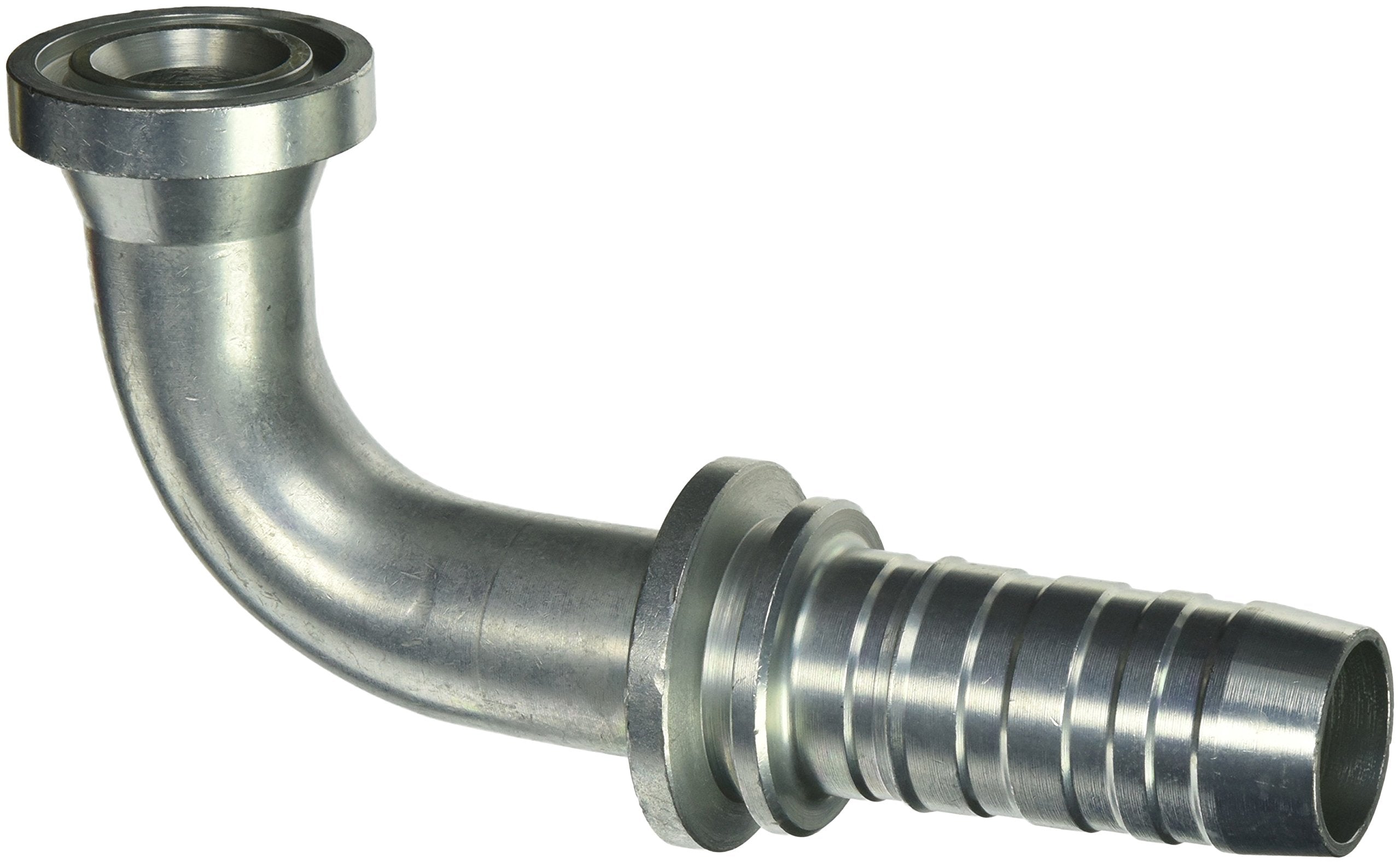 GlobalSpiral Couplings Gates 20GS-16FLH90M, Code 62 O-Ring Flange Heavy, Zinc Plated Carbon Steel, 6.30", 90° Bent Tube, 1 1/4" ID