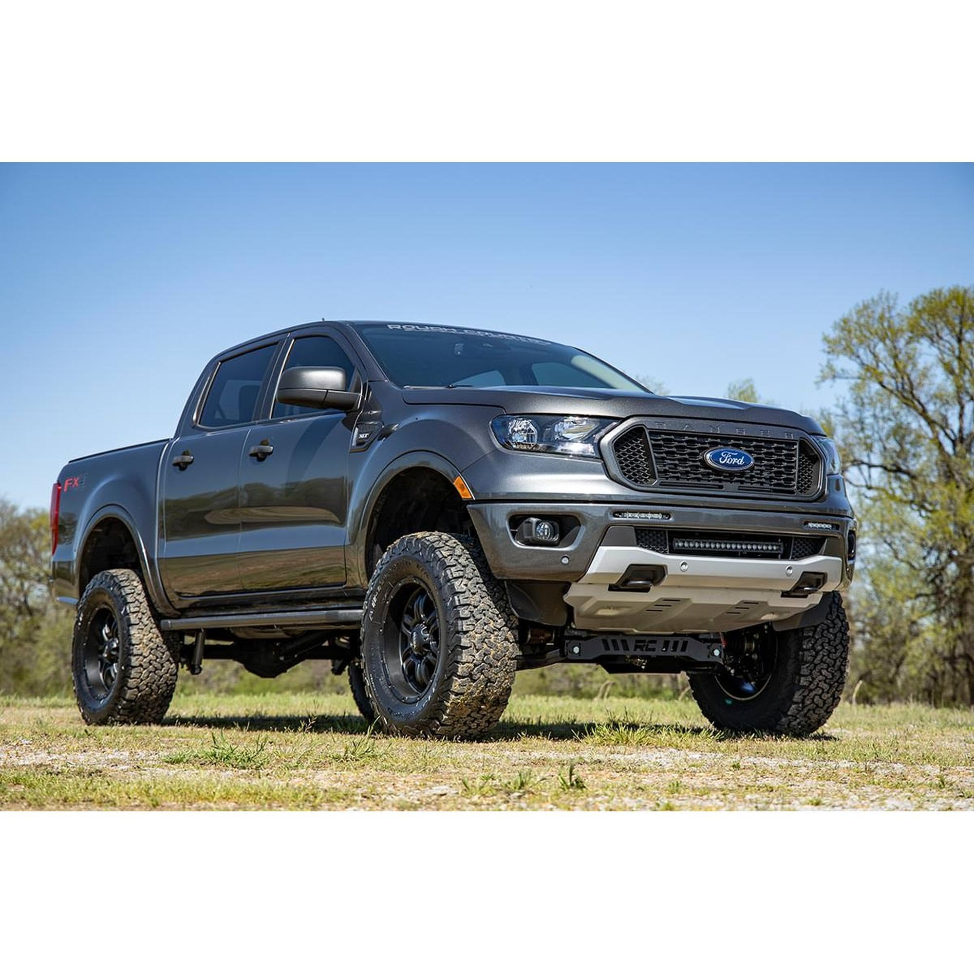 20" Rough Country LED Light Bar Kit for Ford Ranger (2019-2023) - Bumper Mount, 105W Spectrum Series, 9,450 Lumens, Combo Spot & Flood Beam