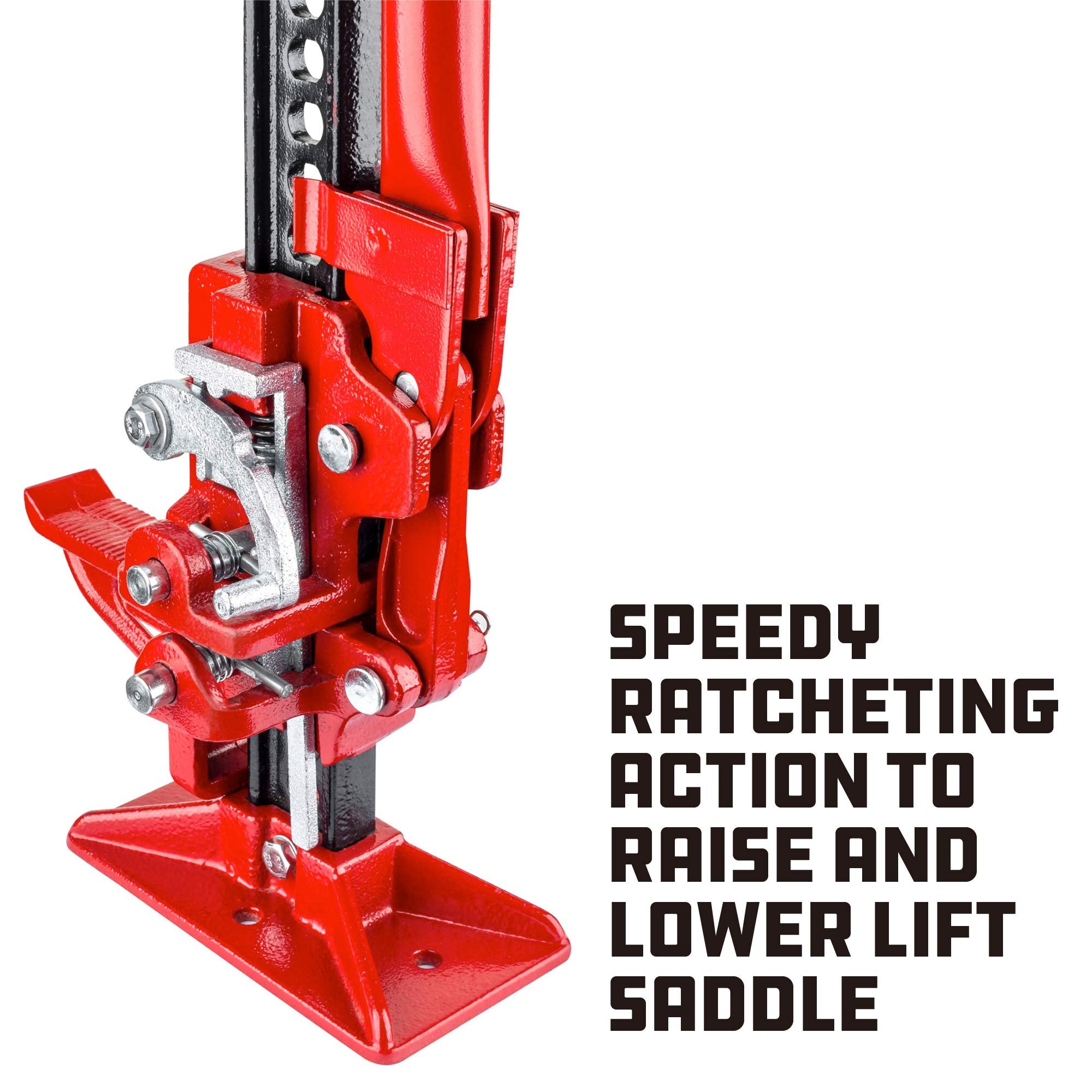 Powerbuilt 8-Inch Off Road Ratcheting Utility Farm Jack, 3 Ton (6,000 lb) Capacity Utility High Lift Farm Jack, Lift Range: 5-1/4" to 34-1/2", for Tractor Truck SUV -647587