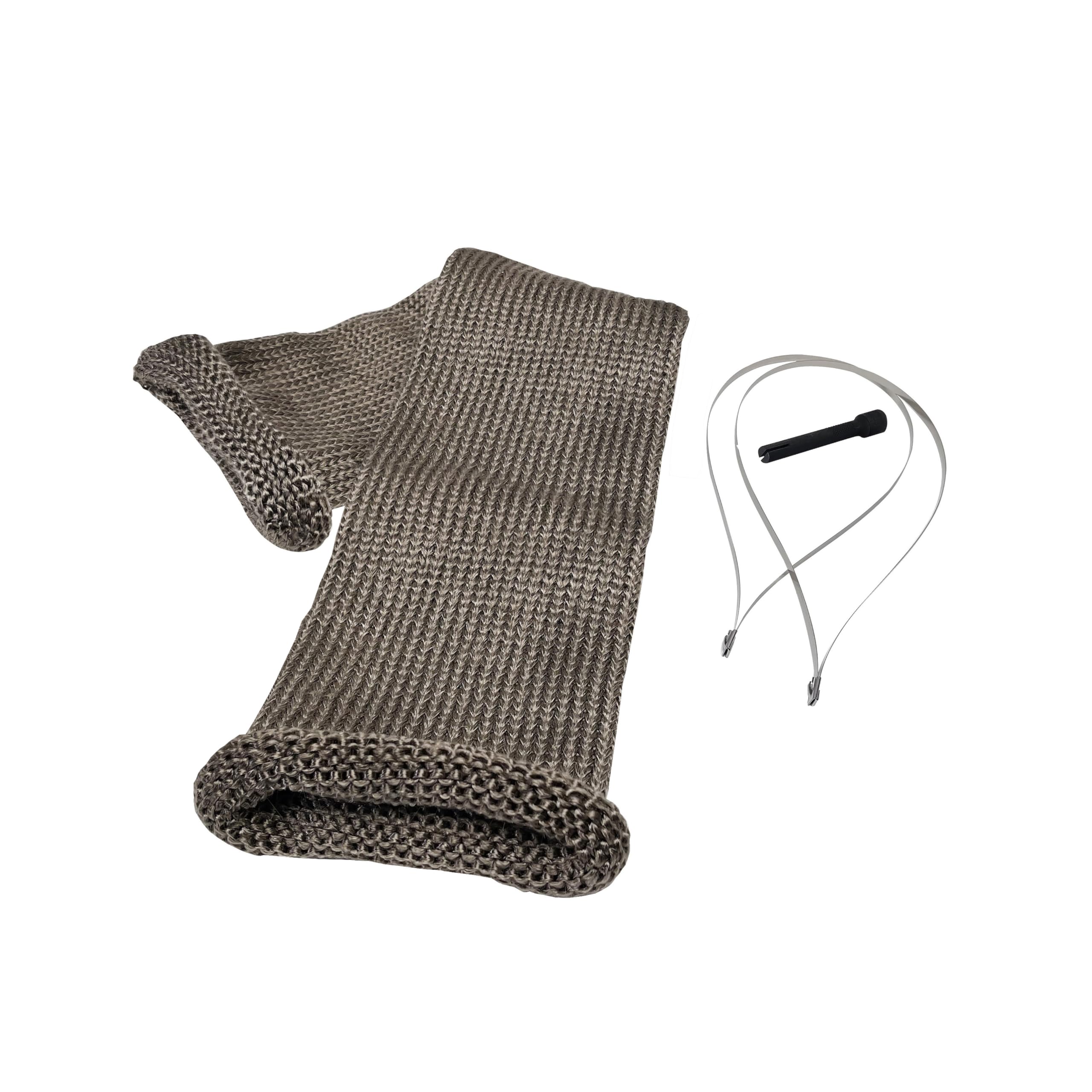 10048 Design Engineering 4" x 36" Titanium Knit Exhaust Sleeve with Locking Ties & Tool