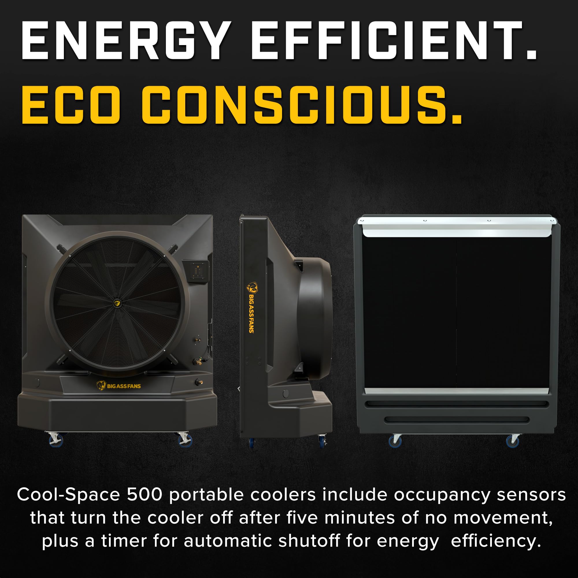Cool-Space 500 Big Ass Fans Portable Evaporative Swamp Cooler, 50-inch Diameter Fan, Indoor or Outdoor Use, Continuous or Fillable (64 Gallon Capacity), Variable Speed