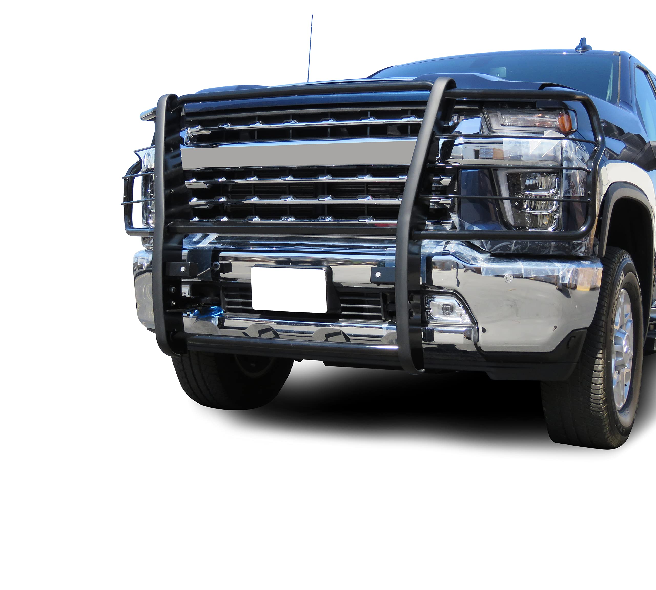Off Road Black Horse Grille Guard Modular Black Compatible with 2020-2023 Chevrolet Silverado 3500 HD|2020-2023 Chevrolet Silverado 2500 HD-17GT30MA