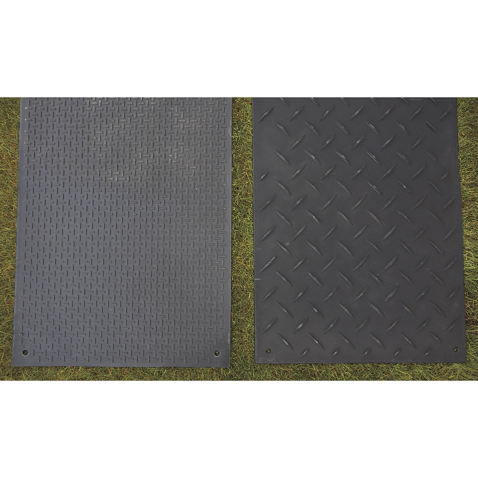 TuffTrak Ground Protection Mat VersaMat - Black, 3ft.W x 8ft.L, Diamond Plate/Pedestrian Plate Tread Design, Model Number VM38