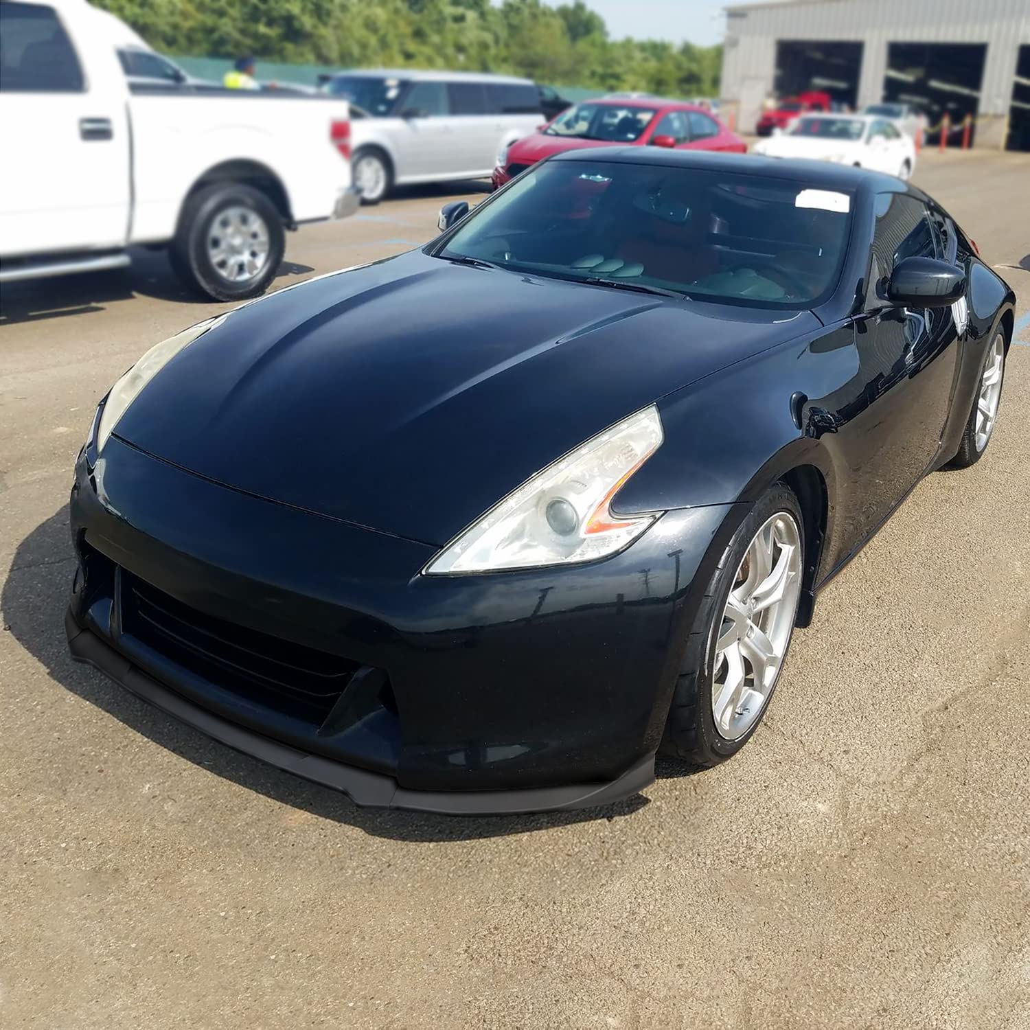 Matte Black Spec-D Tuning Front Bumper Lip Spoiler Splitter Body Kit 3PC Compatible with Nissan 370Z 2009-2012