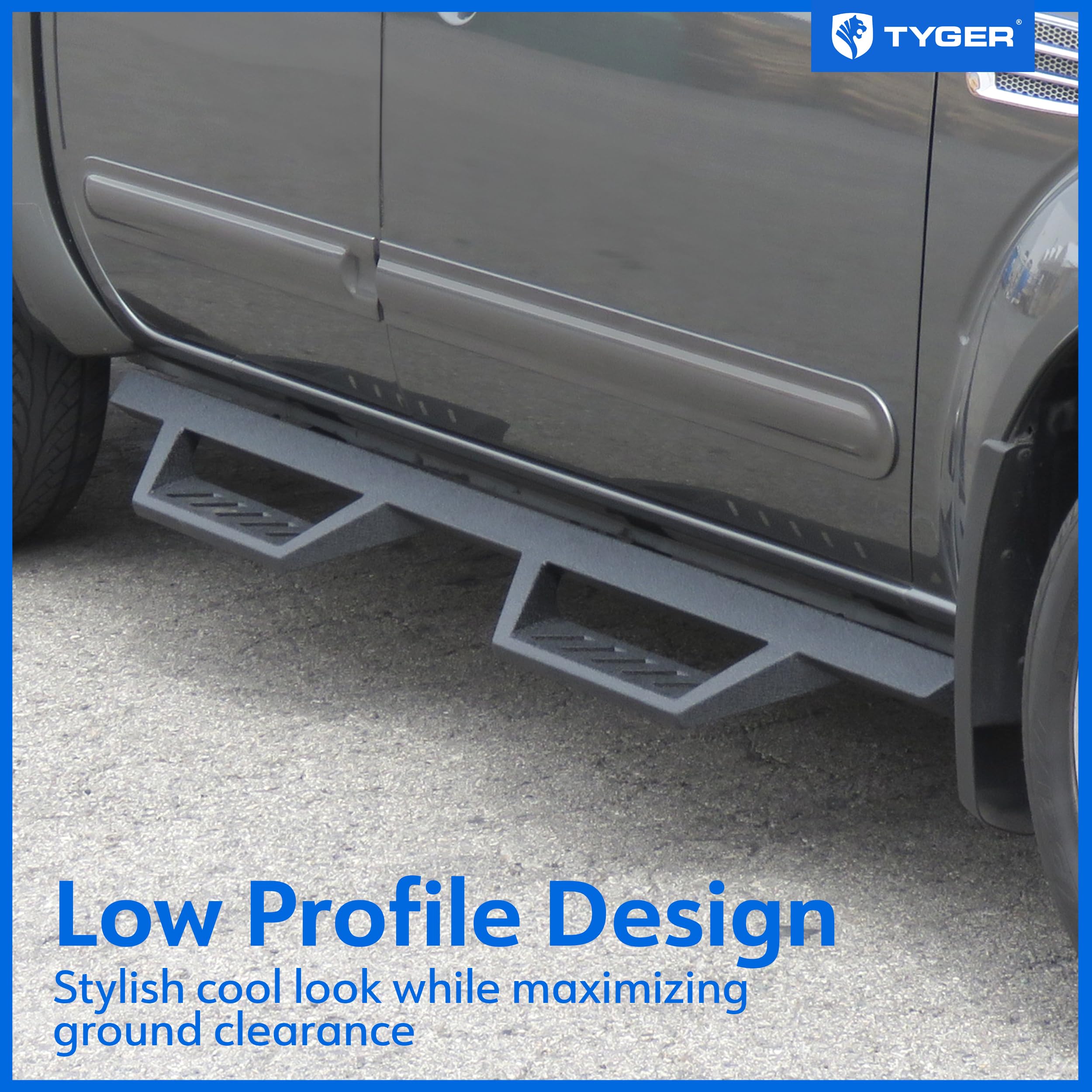 Tyger Auto LanderX Running Board | Compatible with 2005-2026 Nissan Frontier | Crew Cab | TG-LX3N82398 | Drop Step Side Step Rail Nerf Bars