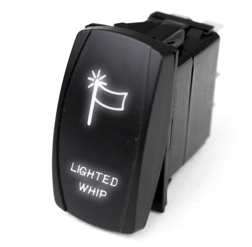 RACESPORT Race Sport Lighting RSLJ61W LED Rocker Switch w/White LED Radiance (Lighted WHIP)
