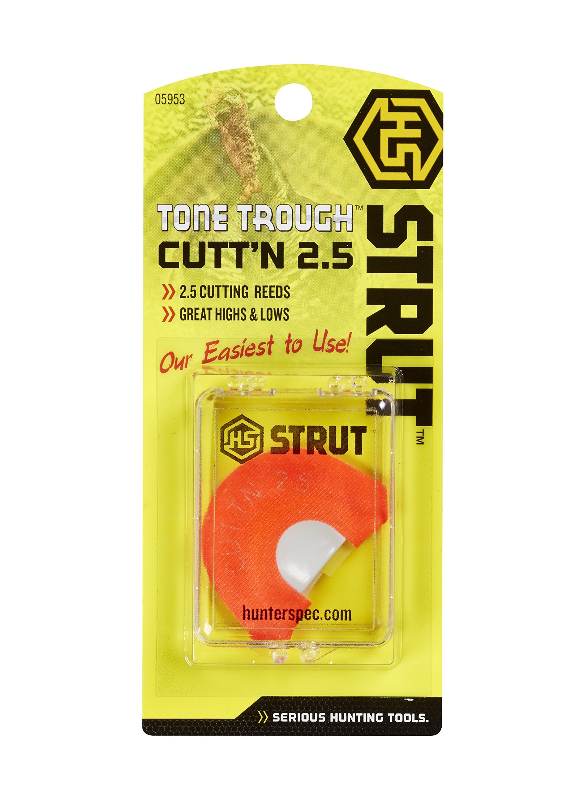Easy-to-Use Premium Flex Frame Hunters Specialties Realistic Sounds Strut Cutt'n 2.5 Tone Trough Diaphragm Mouth Turkey Call