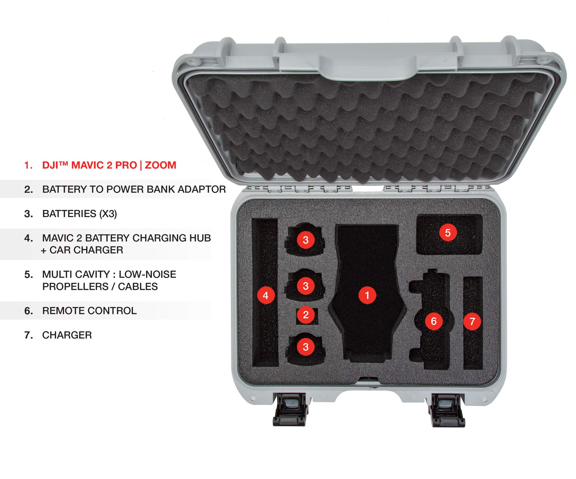 Nanuk Case for DJI Mavic 2PZ w/foam insert - Silver 920-MAV2PZ5