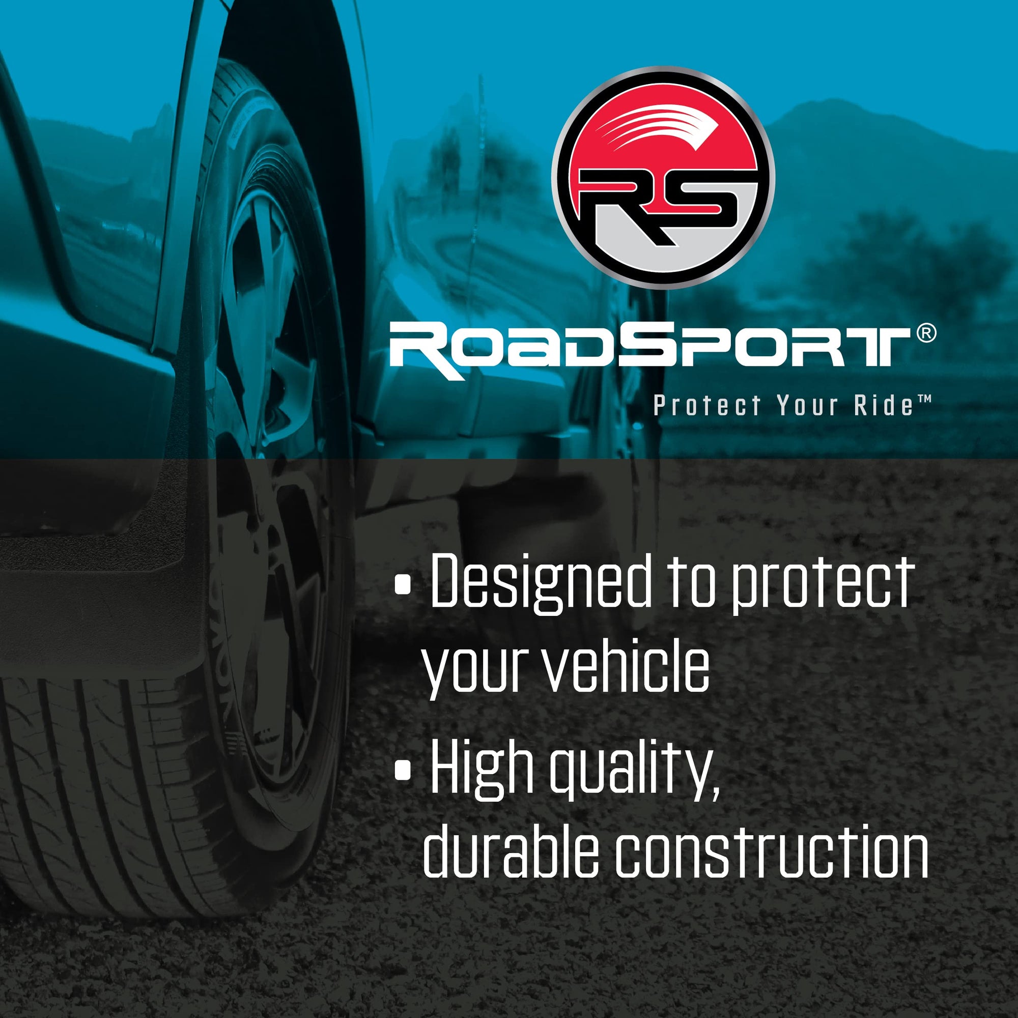 RoadSport 4326 Universal Fit 'C' Series Premiere Splash Guard (Black with Red Prism; 18" Height x 10-3/8" Wide)