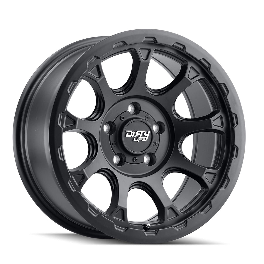 17x8.5 DRIFTER, Bolt Pattern: 6x5.5/, Offset: -6, MATTE BLACK W/SIMULATED RING, set of 1