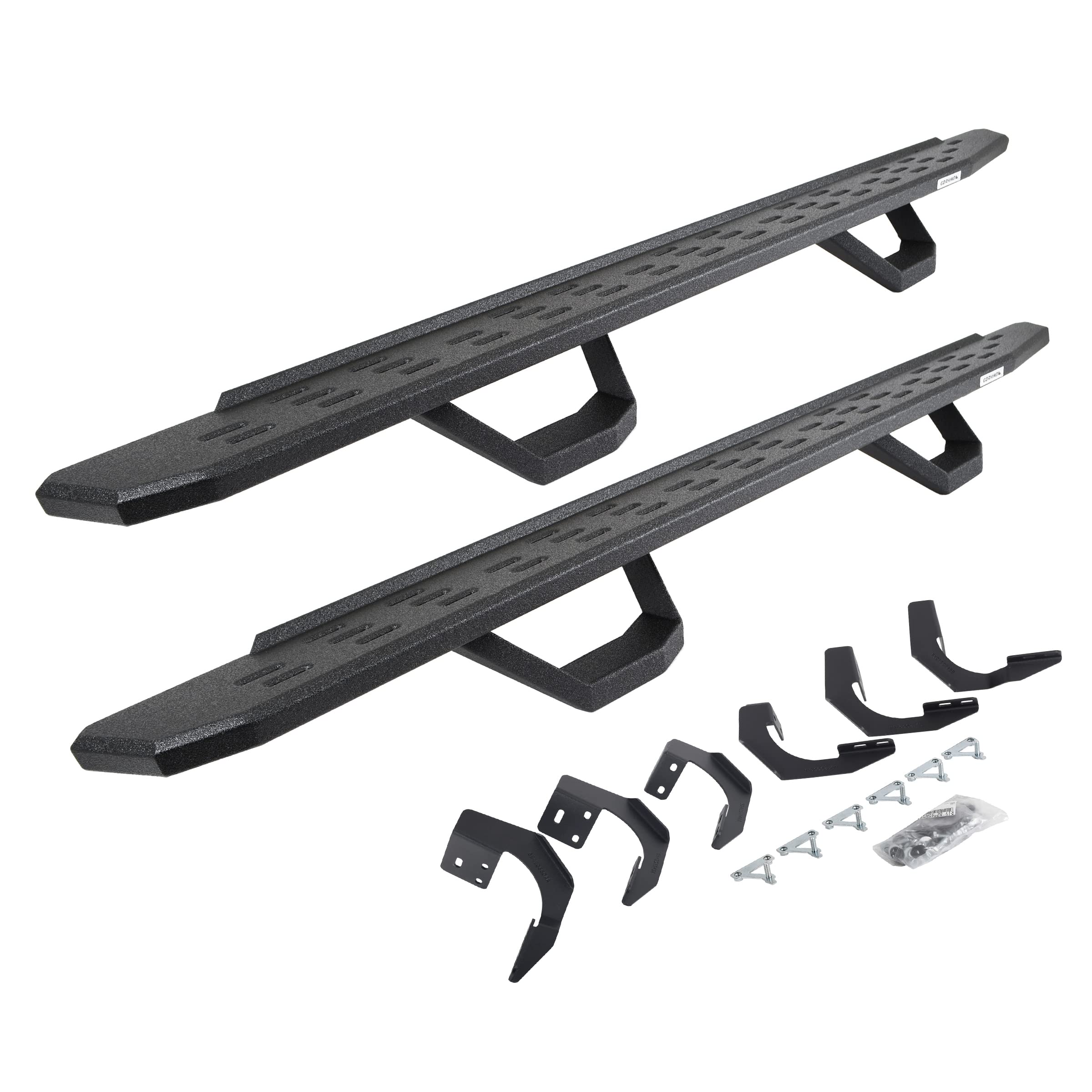 Go Rhino Running Boards RB30, Brackets, & 2 Pair of Drop Steps | Galvanized Steel, Protective Bedliner Coating | 6962068720T | Fits 2019-2023 RAM 1500 Classic Crew Cab & 2015-2018 RAM 1500 Crew Cab