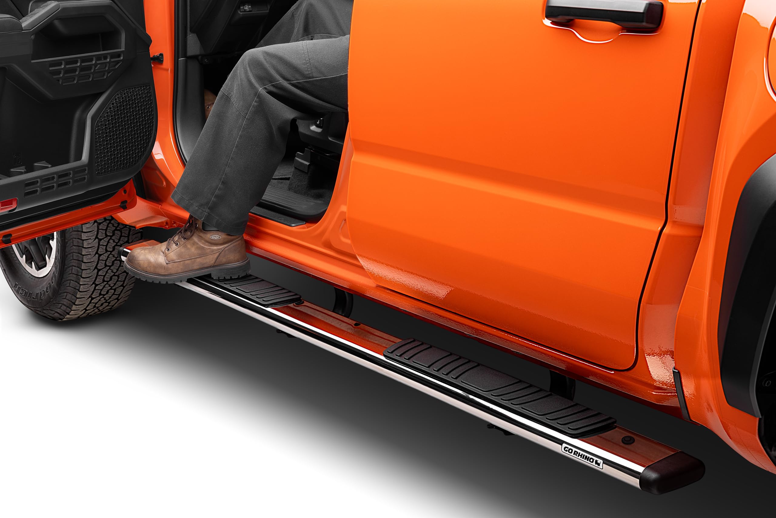 Go Rhino 5" OE Xtreme Sidesteps & Brackets Low Profile | Cab Length, Polished Stainless Steel | 685443280PS | Fits 2024 Toyota Tacoma Double Cab