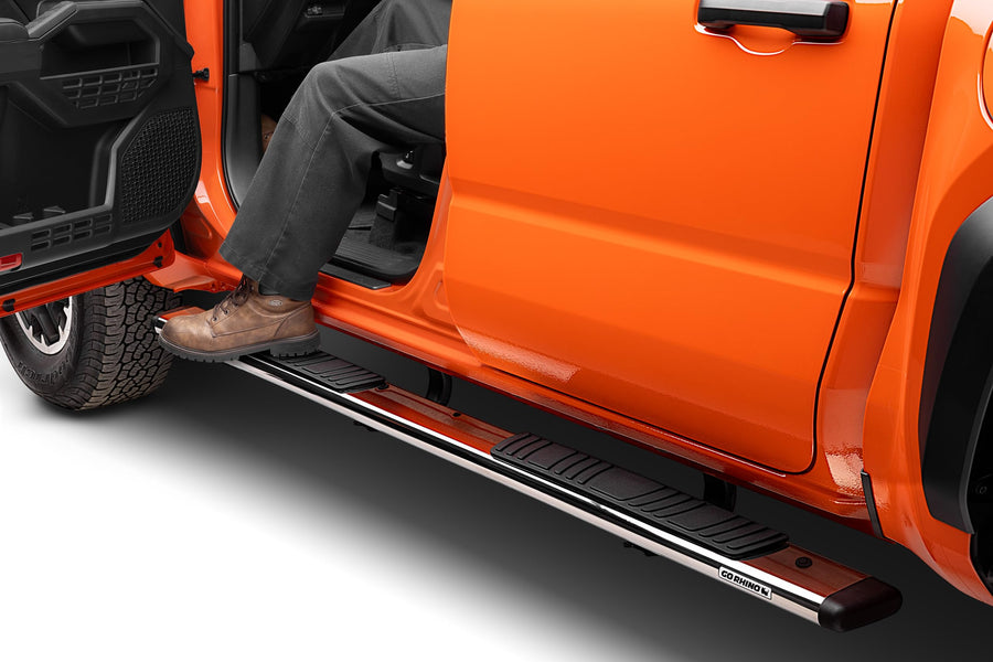 Go Rhino 5" OE Xtreme Sidesteps & Brackets Low Profile | Cab Length, Polished Stainless Steel | 685443280PS | Fits 2024 Toyota Tacoma Double Cab