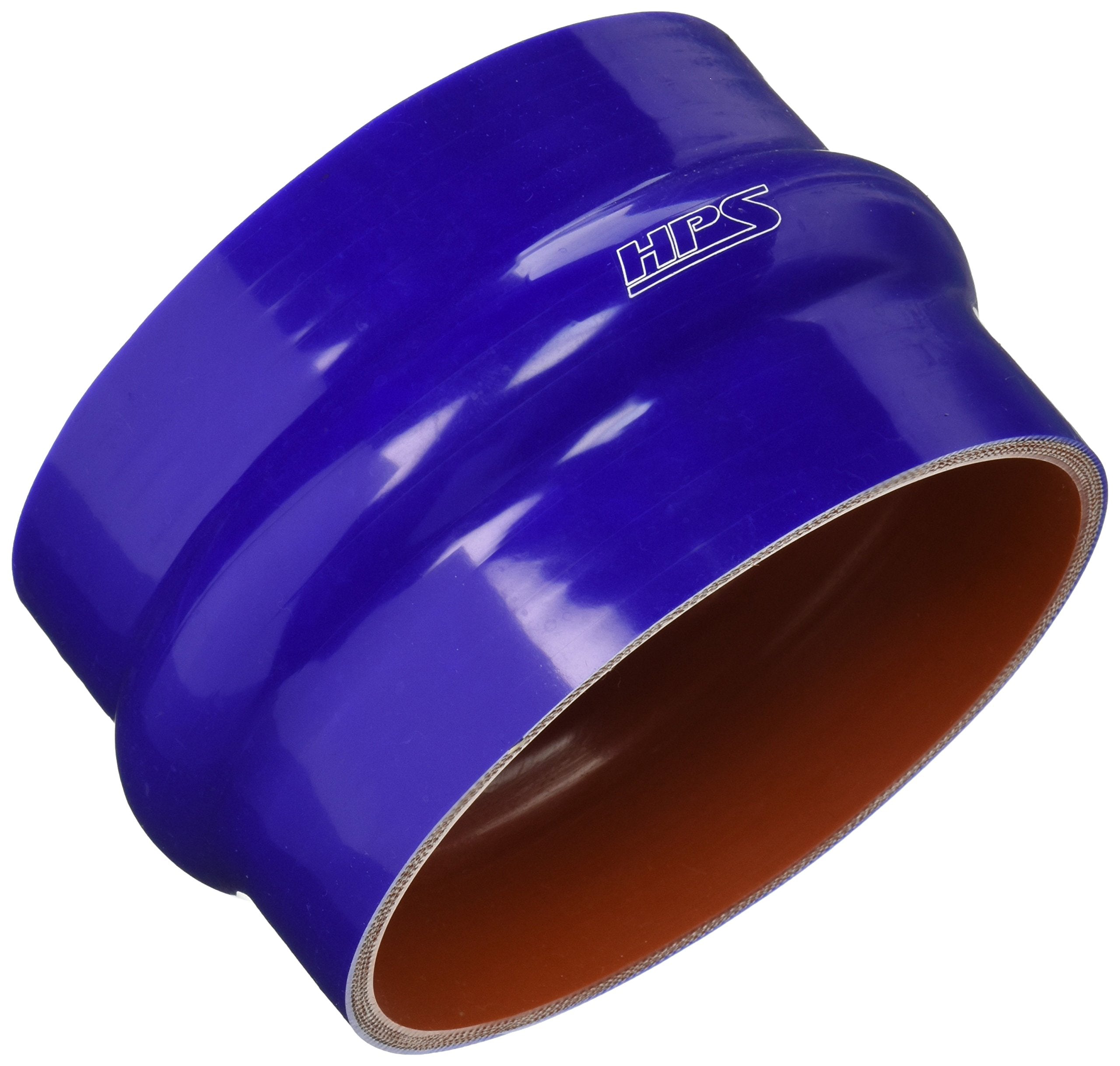 HPS Silicone HTSHC-450-BLUE High Temperature 4-ply Reinforced Straight Hump Coupler Hose, 40 PSI Maximum Pressure, 3" Length, 4-1/2" ID, Blue