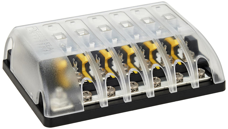 Fuse Block Blue Sea Systems AGC 6-CIR W/Ground , 3.5'' x 5.0''