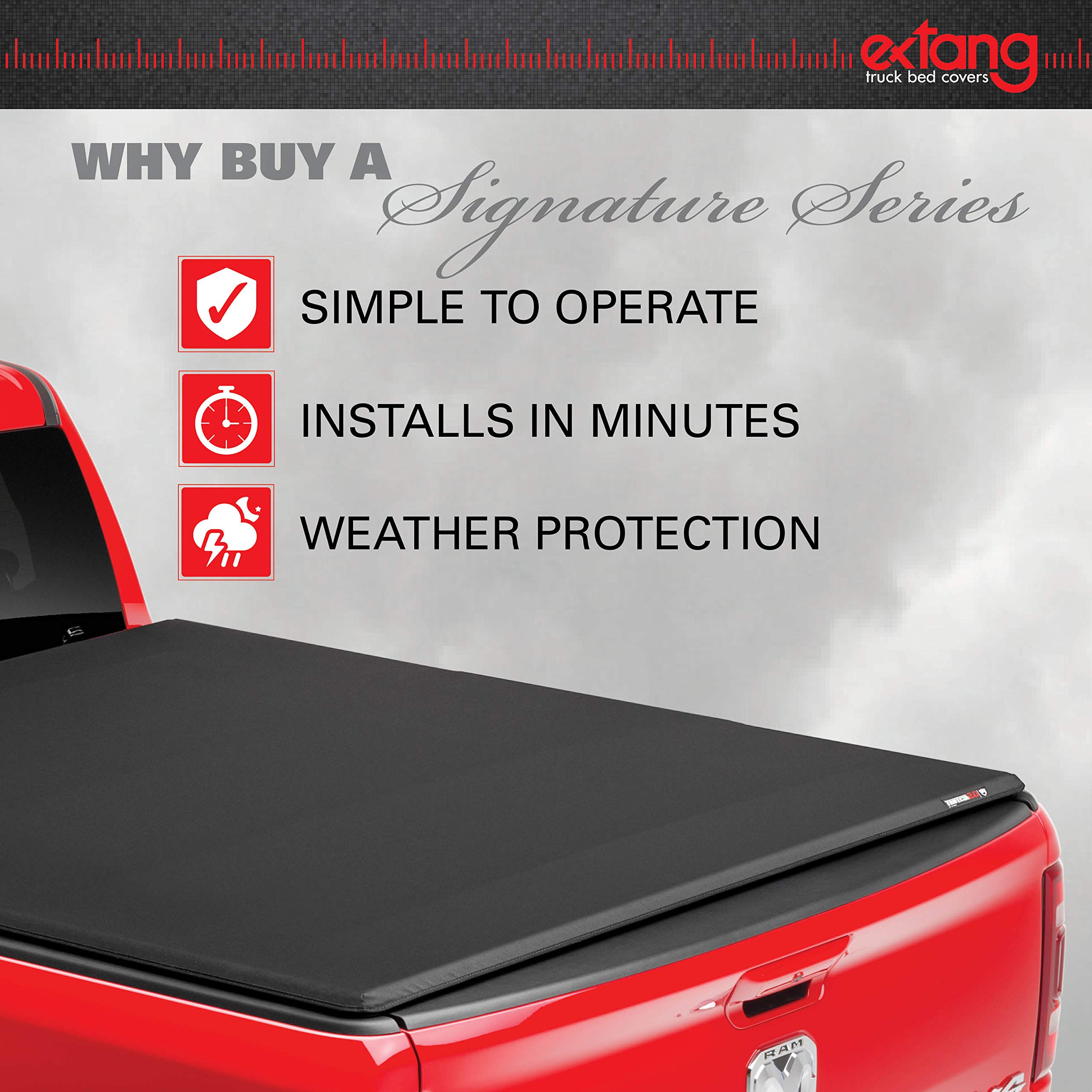 Extang RealTruck Trifecta Toolbox 2.0 Soft Folding Truck Bed Tonneau Cover | 93458 | Fits 2019 - 2025 Chevy/GMC Silverado/Sierra 1500HD (does not fit with factory side sotrage box) 8' 2" Bed (98.2")