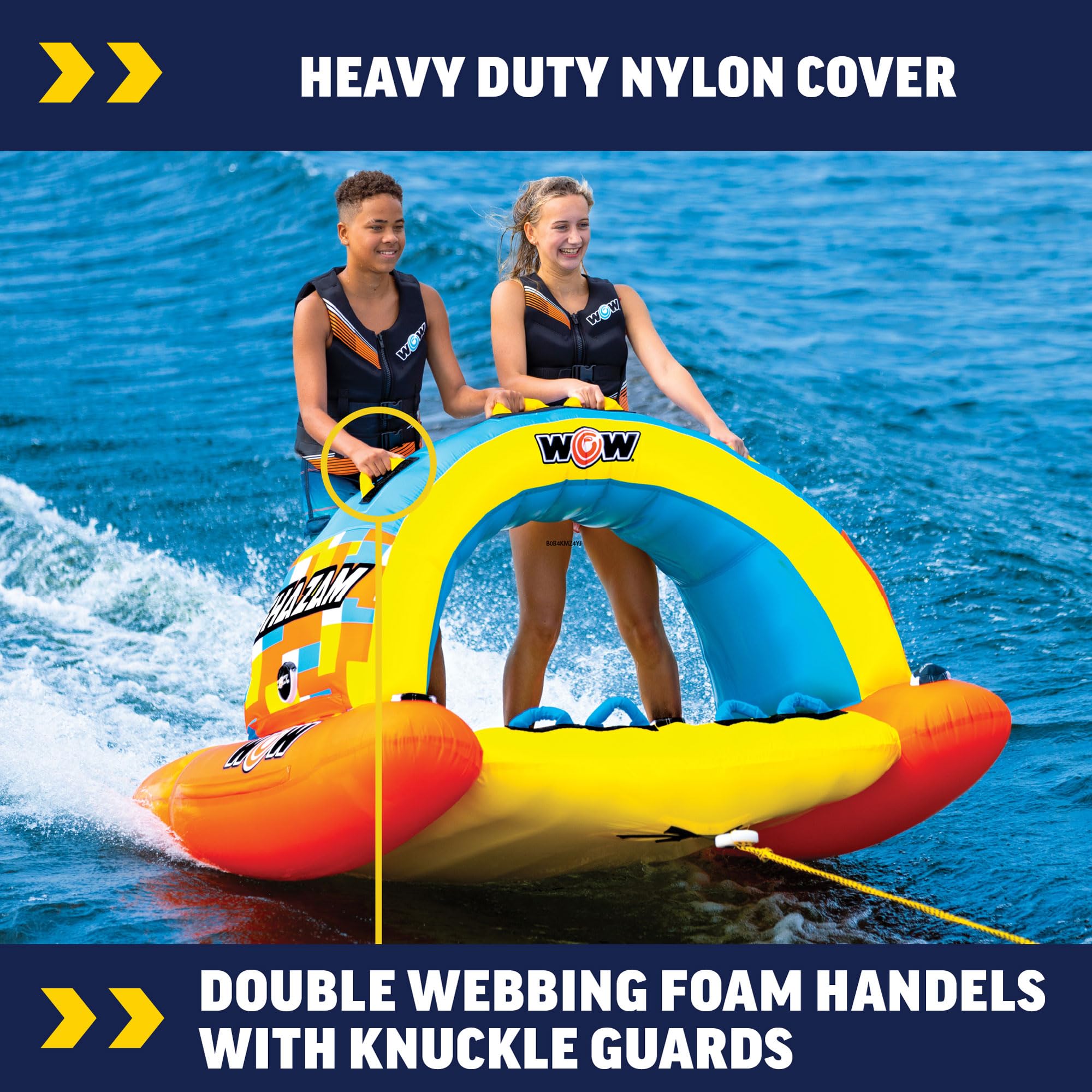 Shazam WOW Sports Towable Tube for Boating - 1 to 2 Person Towable - Standing Boating Tubes