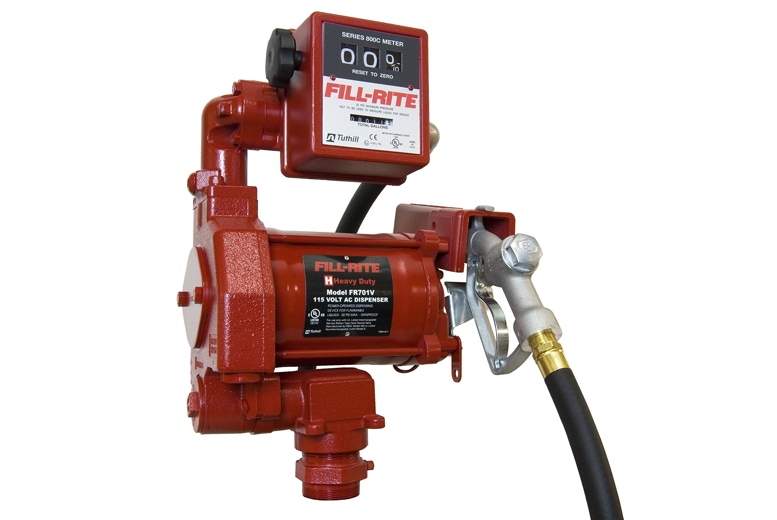 Fill-Rite 230V FR701VEL 50/60Hz AC, 807CL Meter, Liter