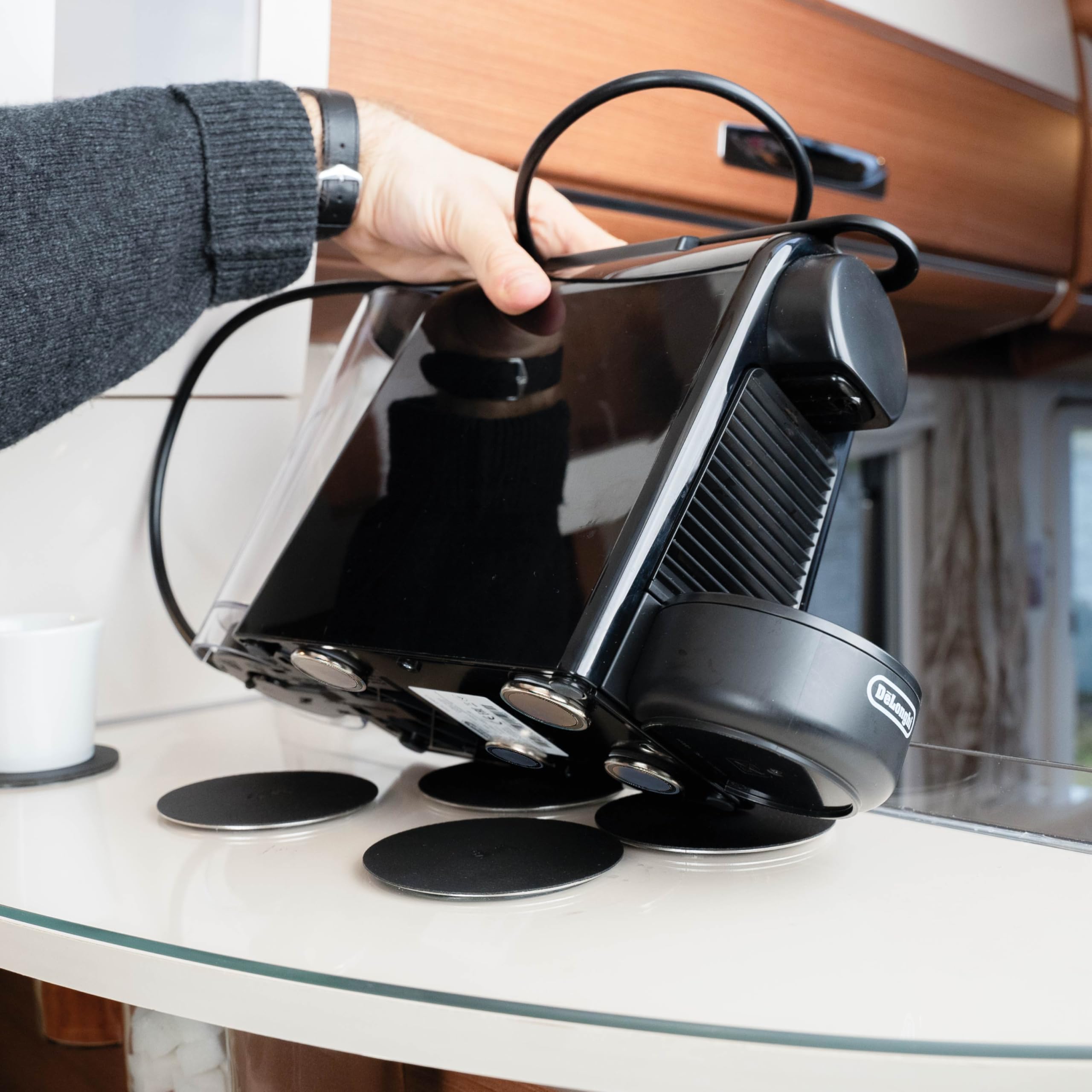 Magnet Power Bundle XXL silwy® – Smart Storage Solution for Small Coffee Machines – Includes Removable Metal Pads – Perfect for Travel