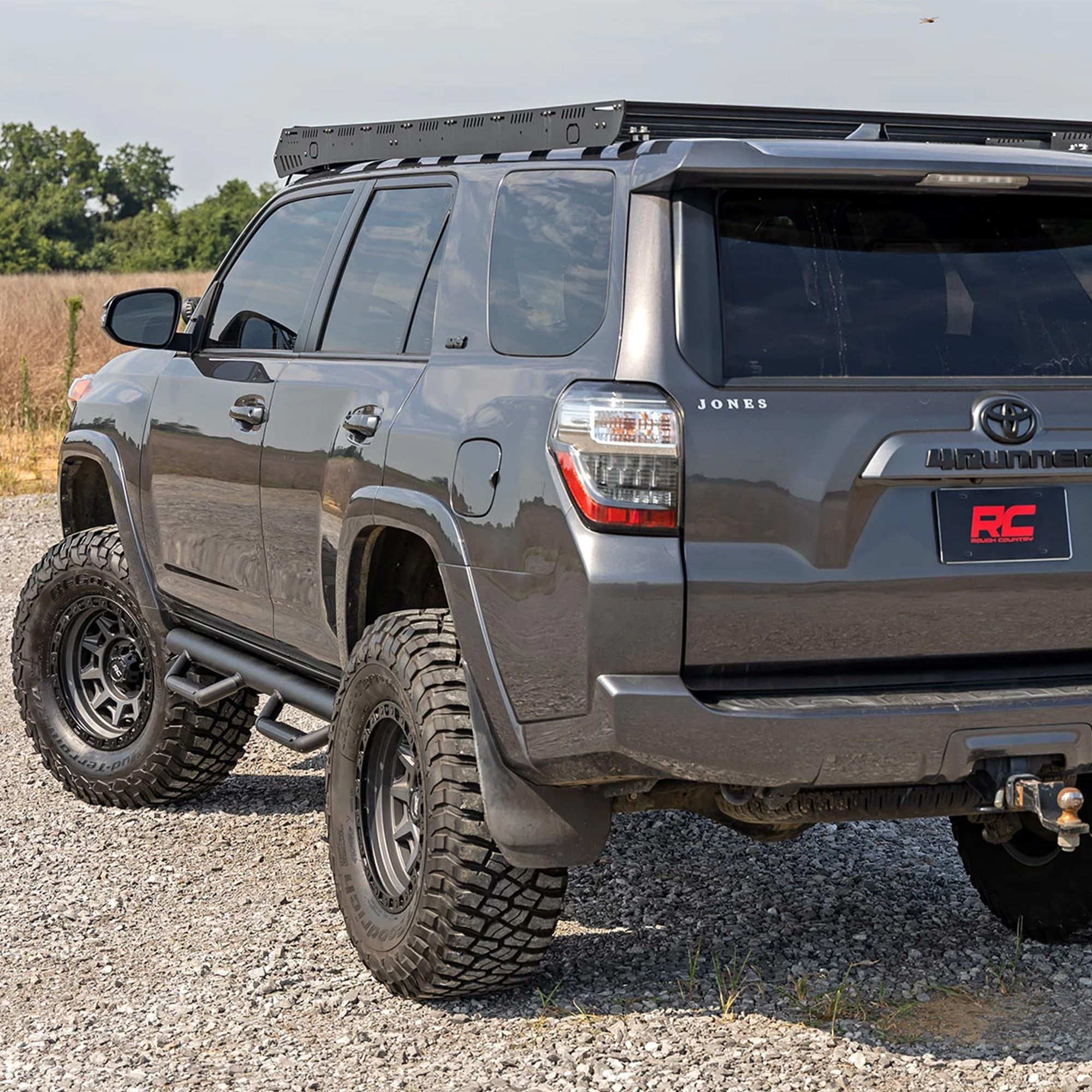 Rough Country Nerf Step Bars Non-Limited for Toyota 4Runner (2010-2024) - Rugged Full Length Nerf Bar with Side Steps, Bolt-On Install