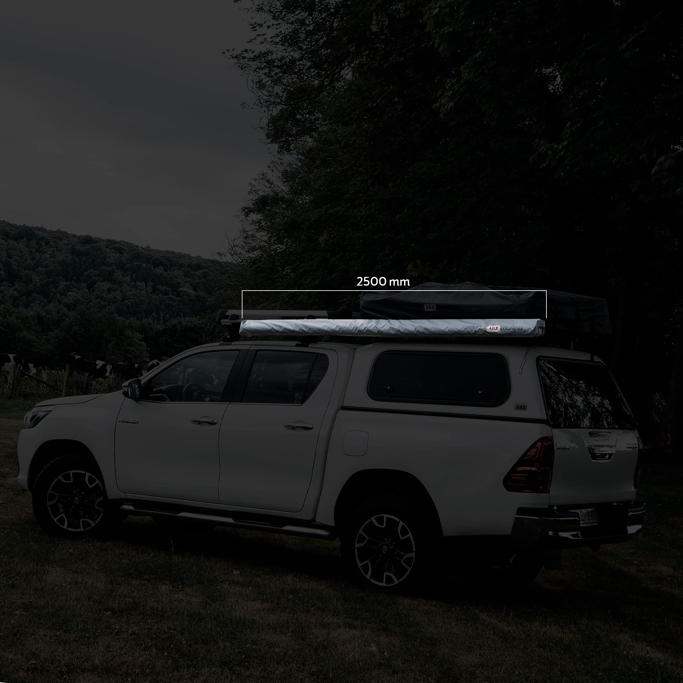ARB 4x4 814410 Accessories Retractable Awning with Led Light Strip Included 2500x2500mm 8.2 Feet, Ideal for Camping, Roadtrips, Outdoor Trips, Travel, Expeditions, RV, Camper, 4x4 and SUV