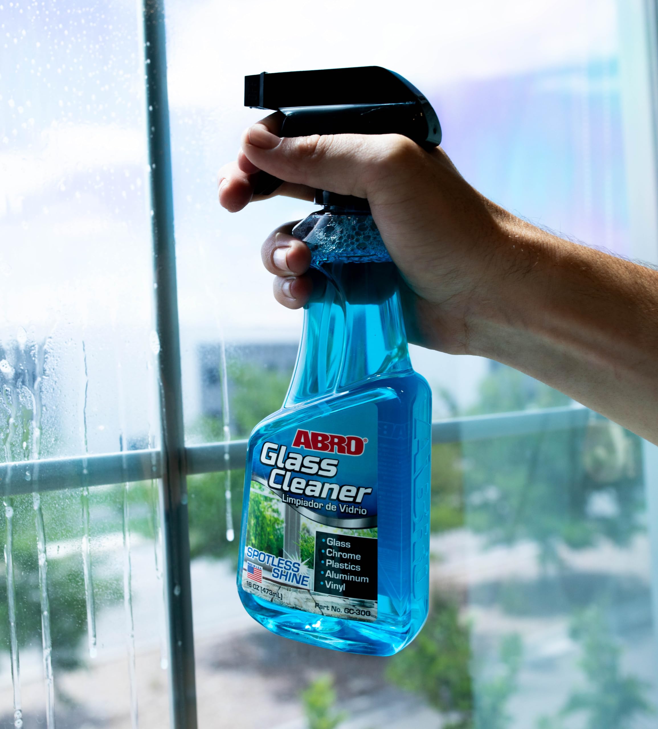 16 oz. ABRO Glass Cleaner, Cleaning Supplies, Car Accessories, Car Window Cleaner, Glass Cleaner Spray, Remove Dirt and Grime, Streak Free Results