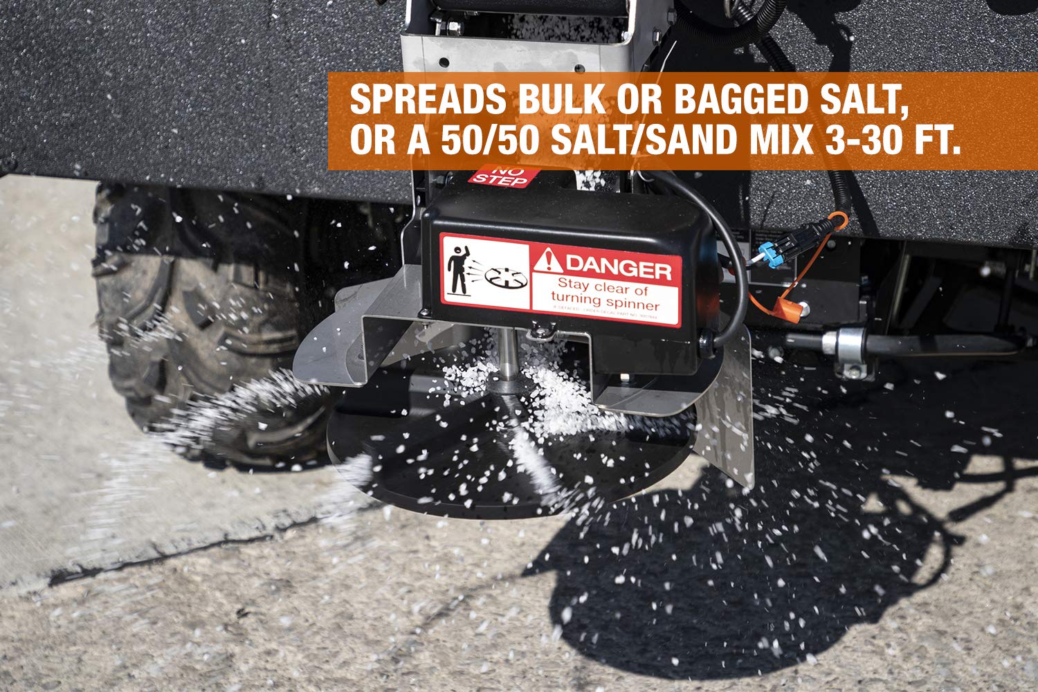 Buyers Products SHPE0750 SaltDogg Commercial Salt & Sand Spreader w/Electric Drive Hopper, Made In The USA, 0.75 Cu. Yds Capacity, Stainless Steel Auger, Residential Salt Spreader
