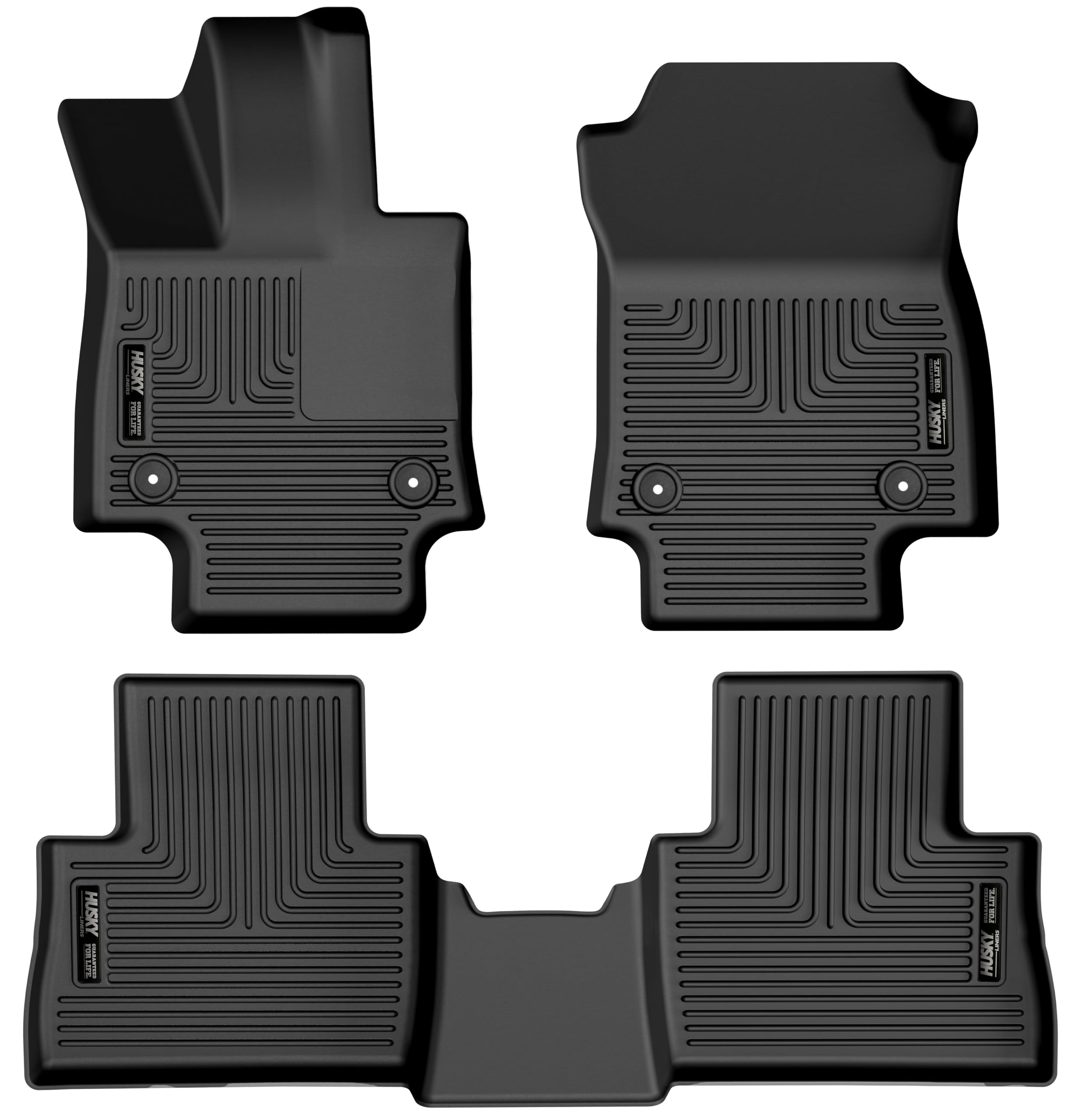 Husky Liners Floor Mats Weatherbeater | Fits 2022-2025 Lexus NX250, NX350 | Front & 2nd Row, 3-pc Black - 95901