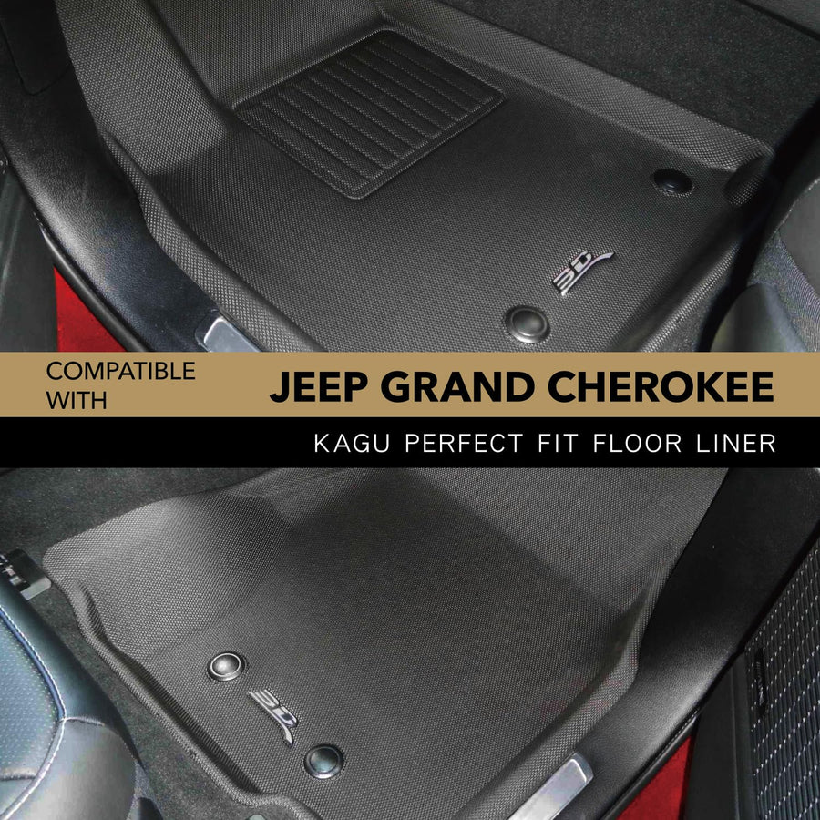 Kagu Floor Mat 3D MAXpider Custom Fit (Black) Compatible with Jeep Grand Cherokee / Grand Cherokee L (WL) 2022-2026 - Front Row