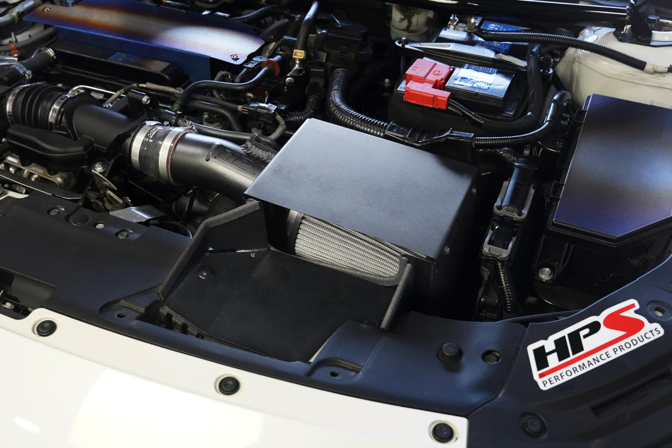 Red HPS Air Intake Kit with Heat Shield Compatible for 2018-2022 Honda Accord 1.5L Turbo, 827-406R